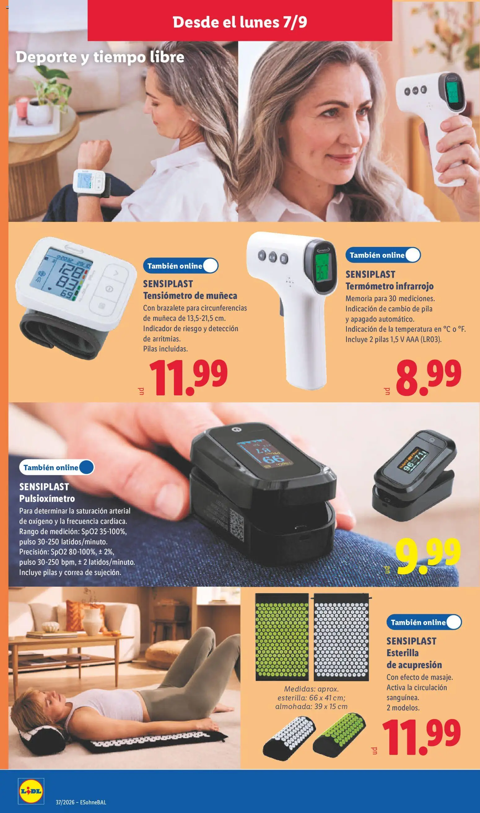 Lidl folleto de bazar │ válido desde el 07/09/2026 | Página: 8 | Productos: Termómetro infrarrojo, Muñeca, Termómetro, Almohada