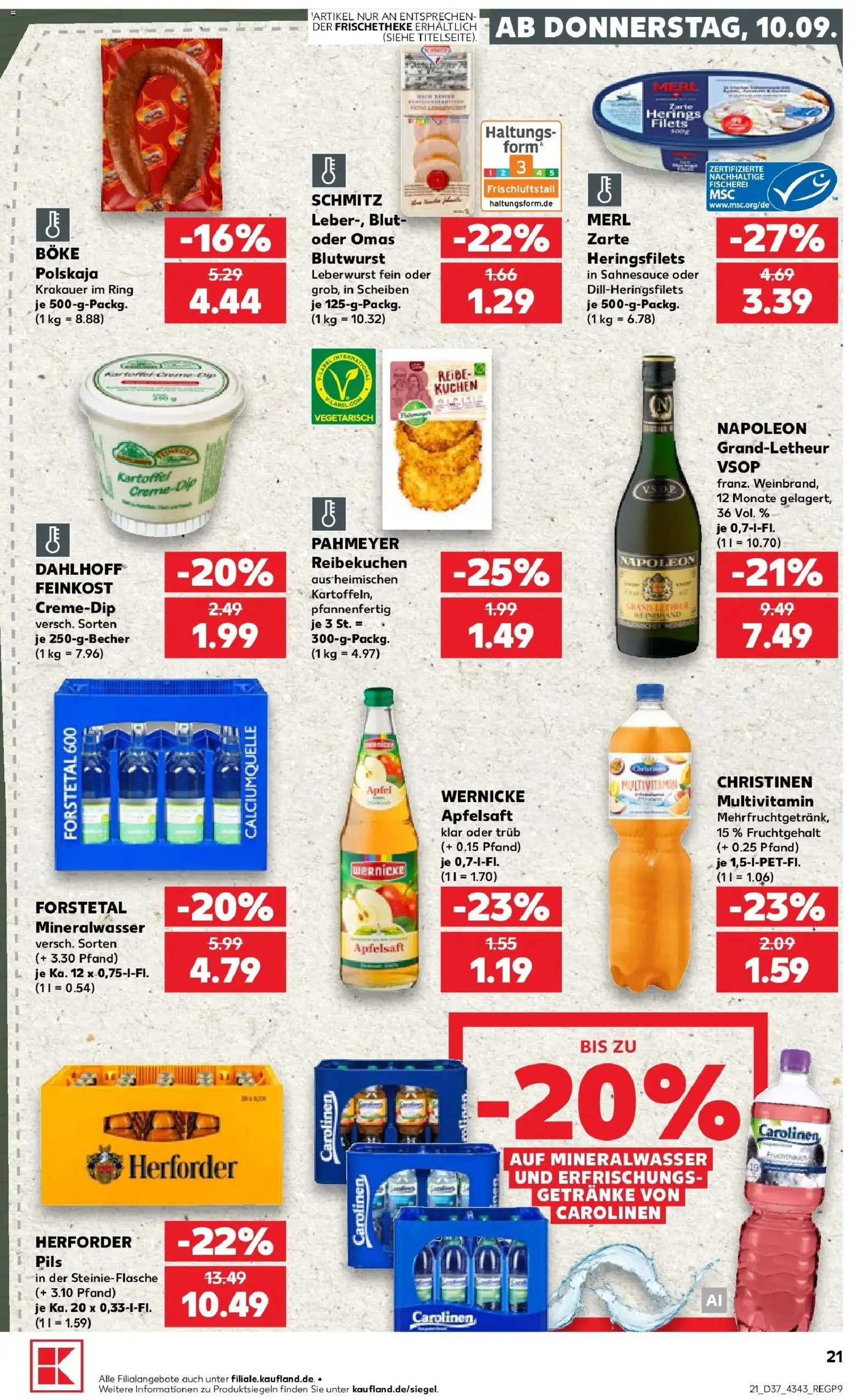Prospekt Kaufland ab 07.09.2026 » Angebote Online zum Blättern | Seite: 30 | Produkte: Äpfel, Apfelsaft, Mineralwasser, Kuchen