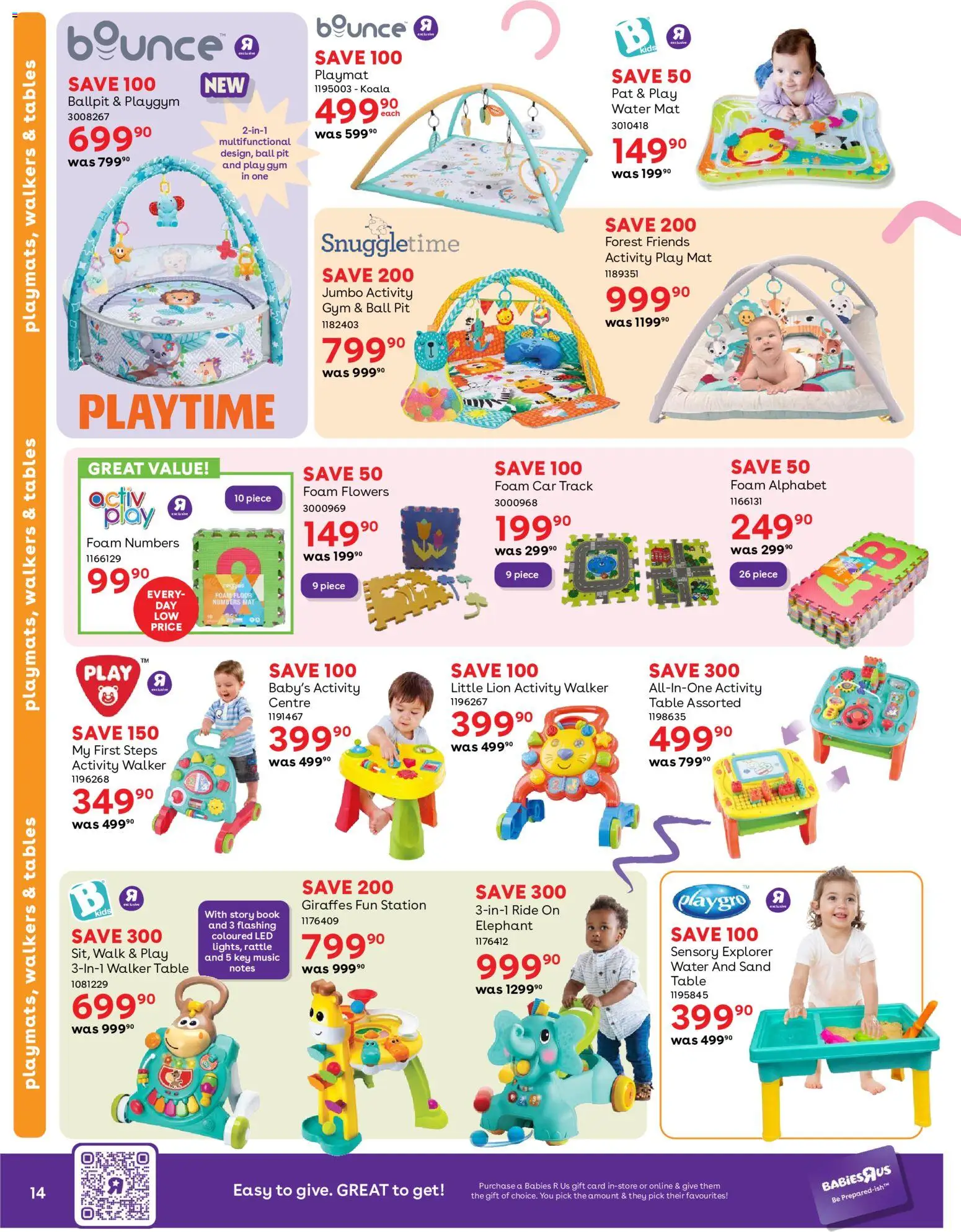 New Babies R Us catalogue – valid from 20/08/2026 | Page: 14 | Products: Gift card, Table, Water, Foam