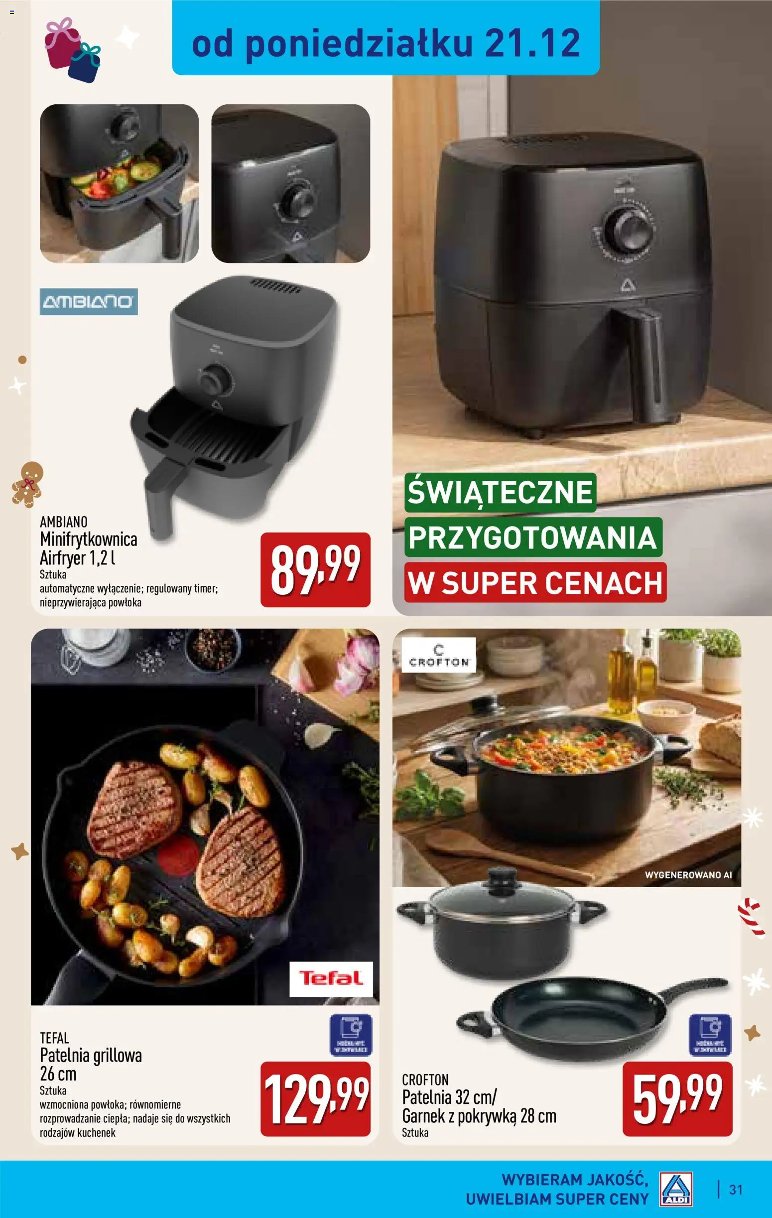 Aldi gazetka - Katalog prezentowy od 28.10.2026 | Strona: 31 | Produkty: Garnek, Patelnia, Ambiano, Tefal