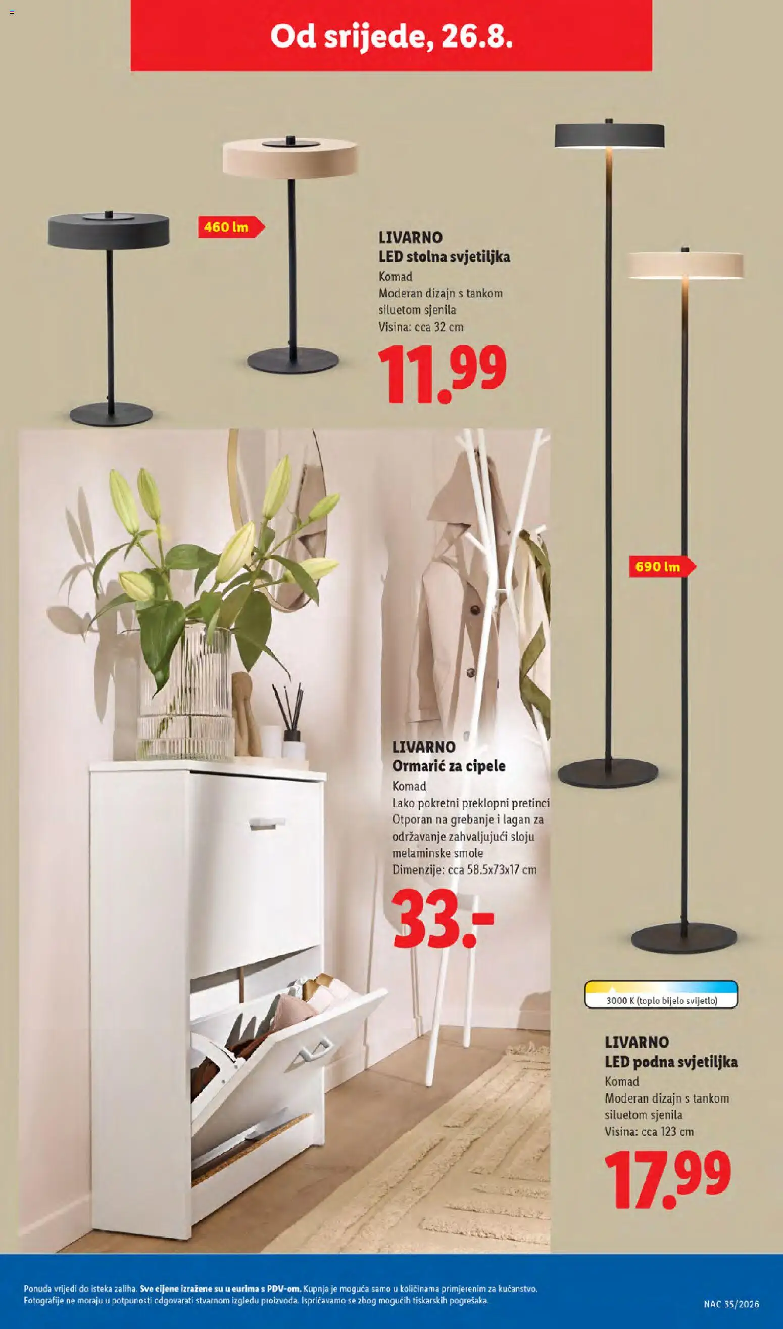 Lidl katalog | vrijedi od 24.08.2026 | Stranica: 41 | Proizvodi: Svjetiljka, Led, Cipele, Stolna svjetiljka