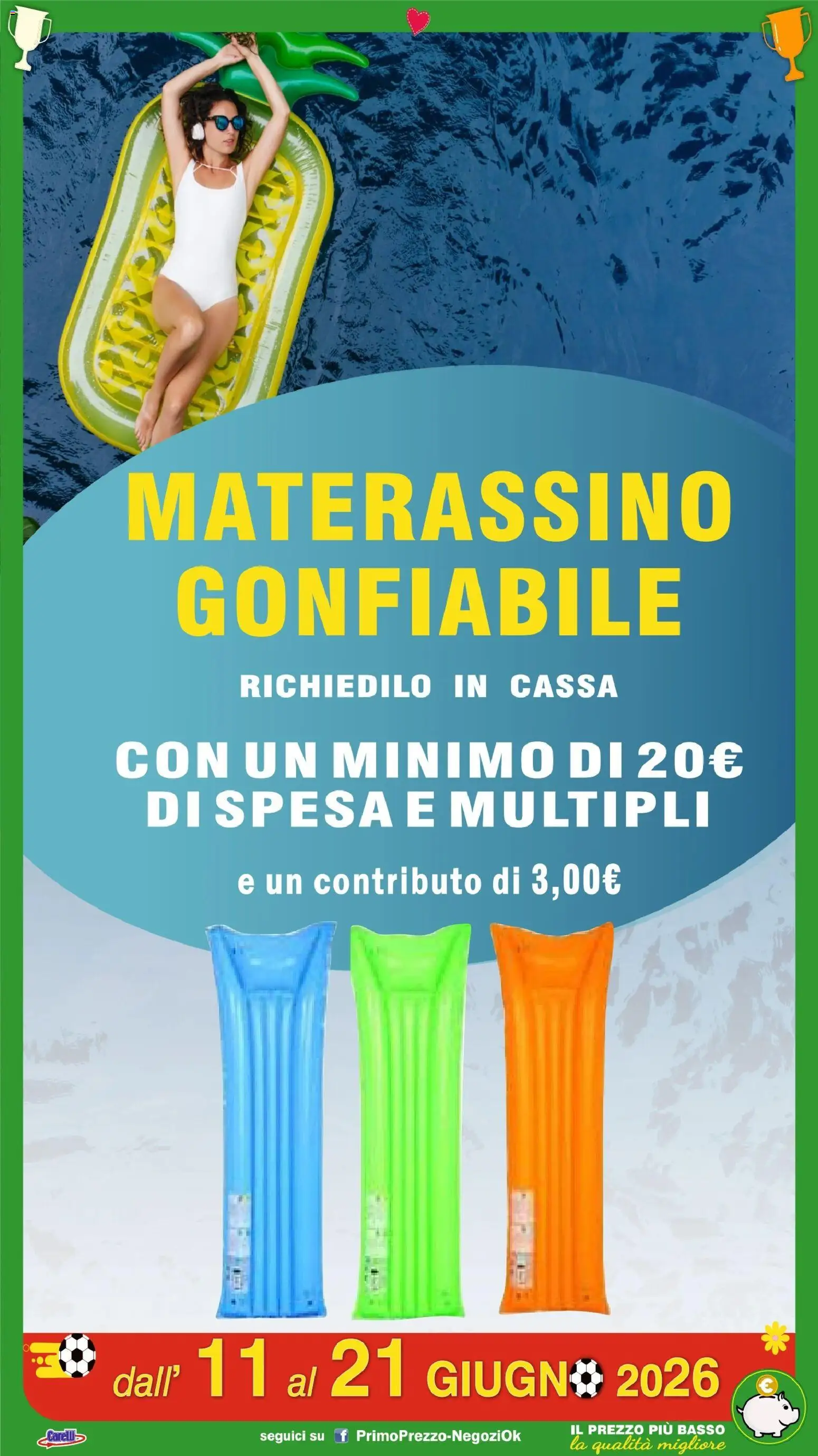 Volantino Primo Prezzo del 11.06.2026 | Pagina: 49 | Prodotti: Materassino gonfiabile