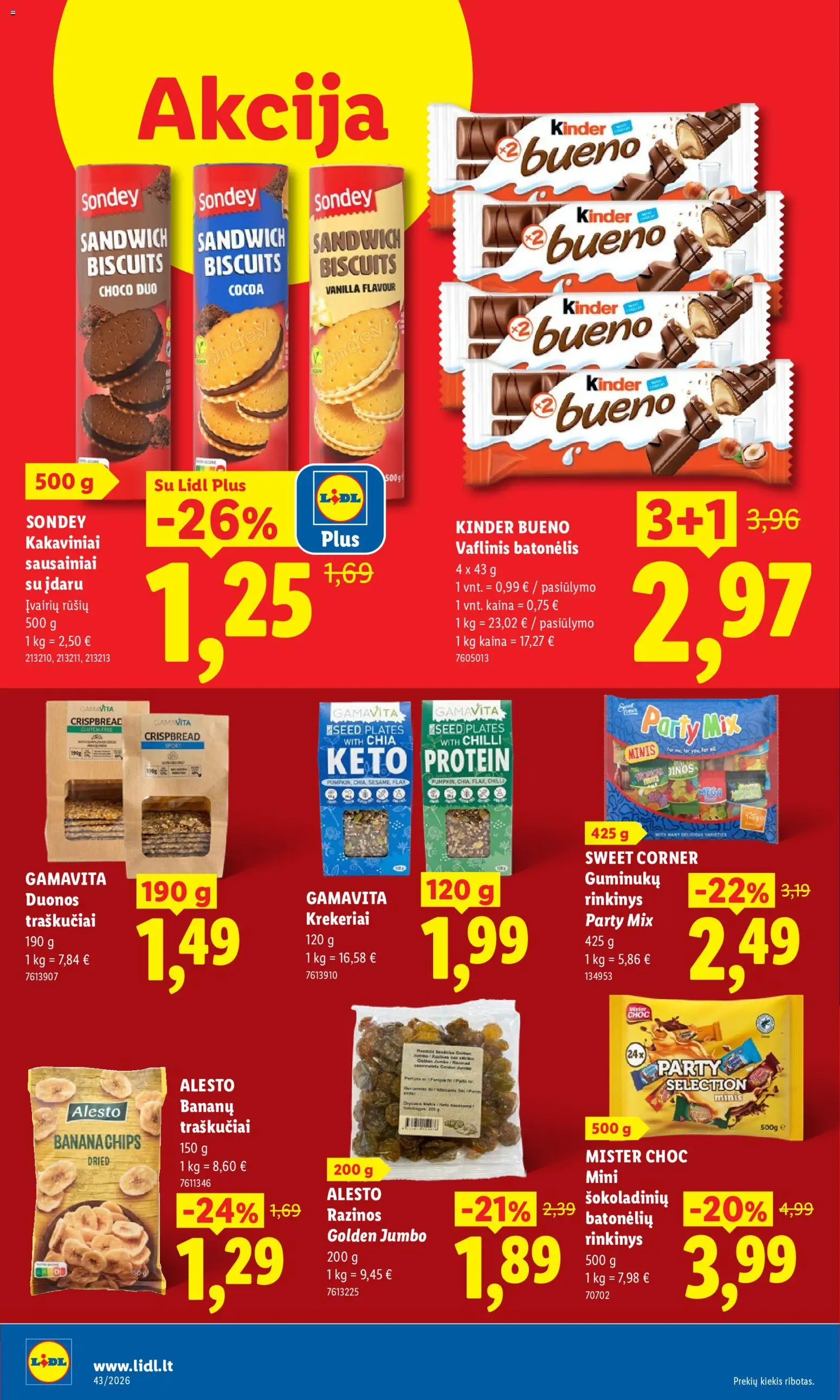LIDL akcijos nuo 2026.10.19 | Puslapis: 30 | Prekių: Sausainiai, Razinos, Traškučiai