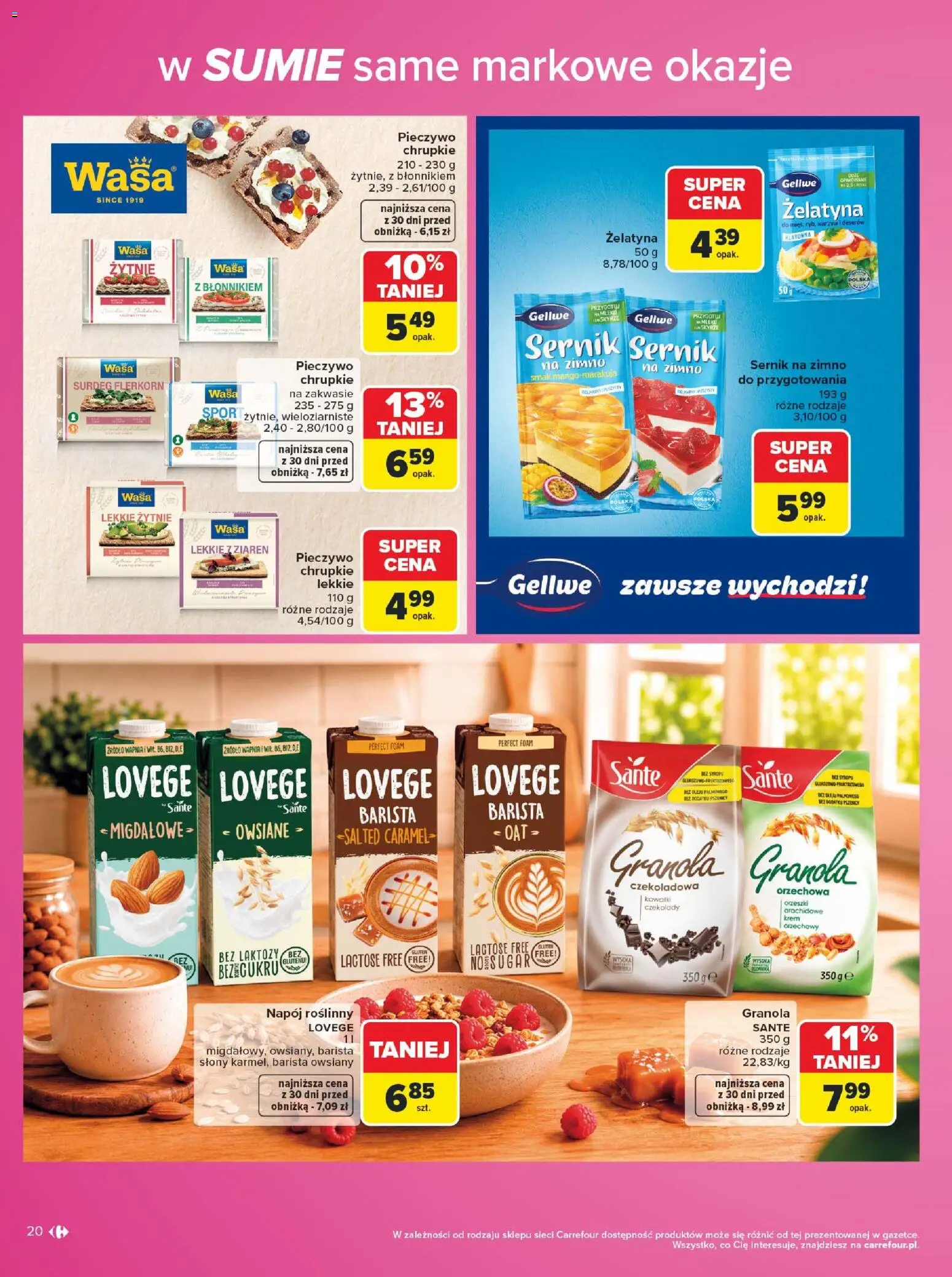 Carrefour gazetka - Same markowe okazje od 03.08.2026 | Strona: 20 | Produkty: Mango, Żelatyna, Granola, Krem