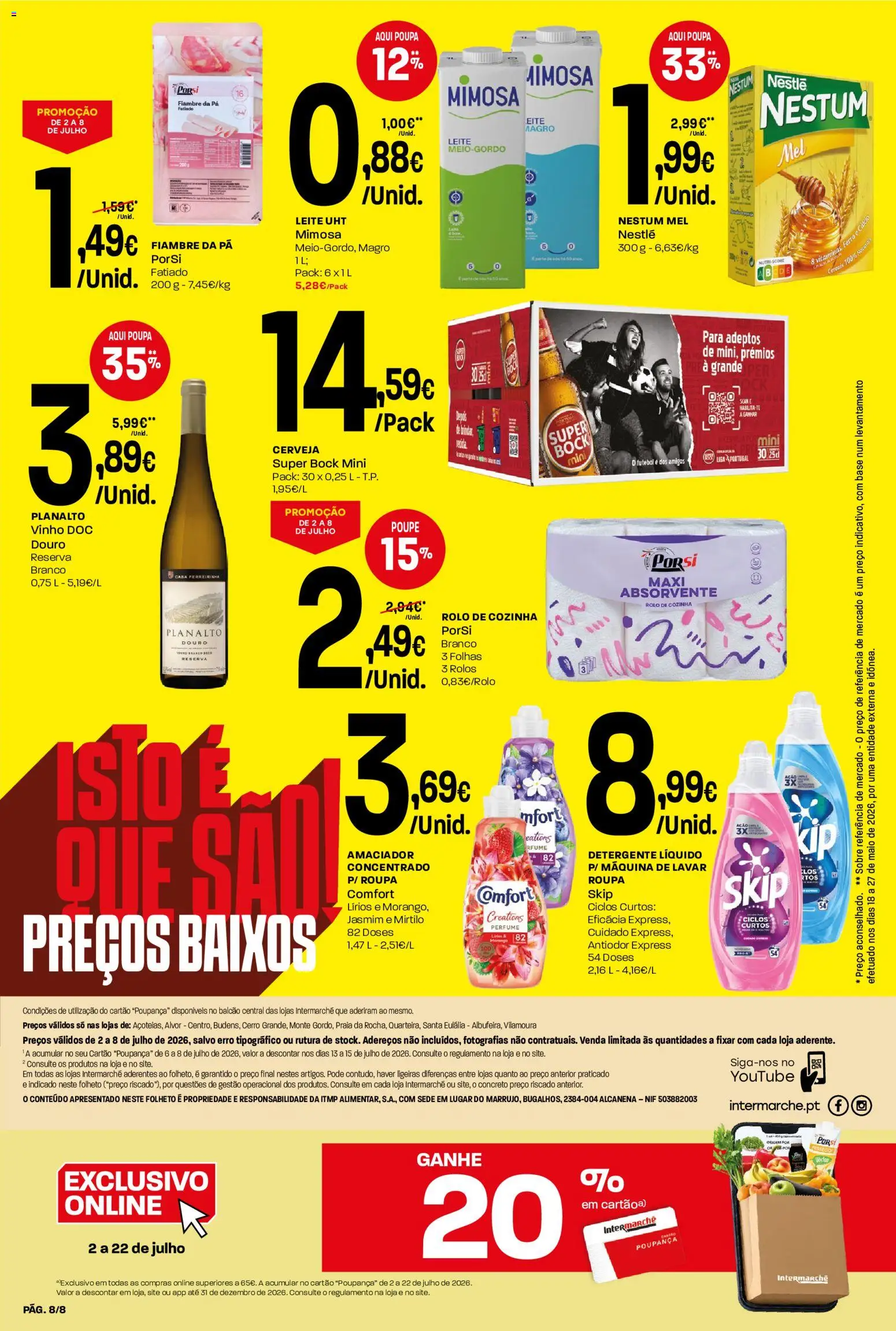 Intermarché Folheto Mini │ válido de 02/07/2026 | Página: 8 | Produtos: Máquina de lavar, Perfume, Super bock, Mel