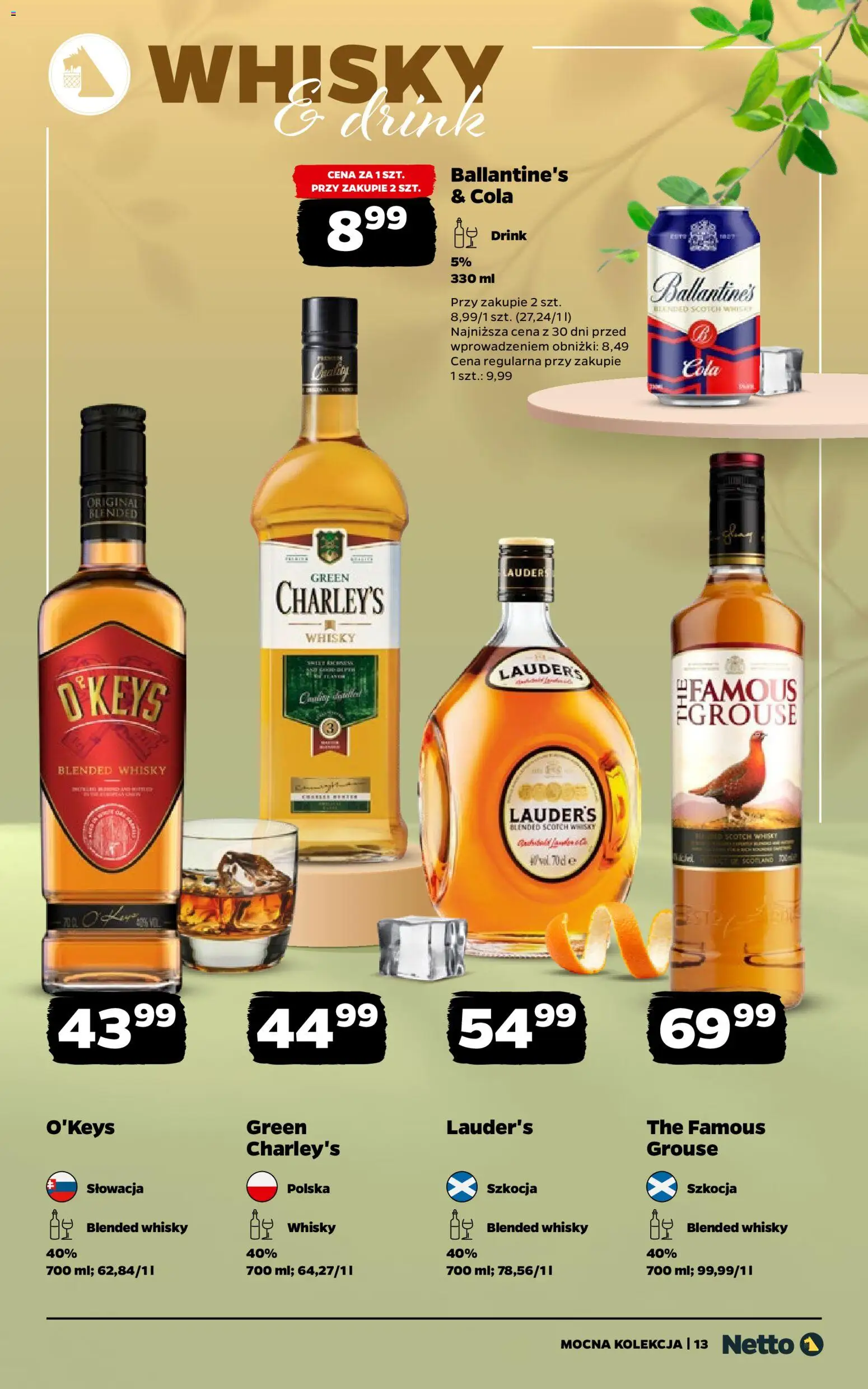 Netto gazetka - Alkohole mocne od 08.06.2026 | Strona: 13 | Produkty: Charley's whisky, Whisky