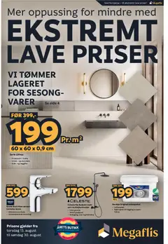 Forhåndsvisning av Megaflis kundeavis gyldig fra 13/08/2026