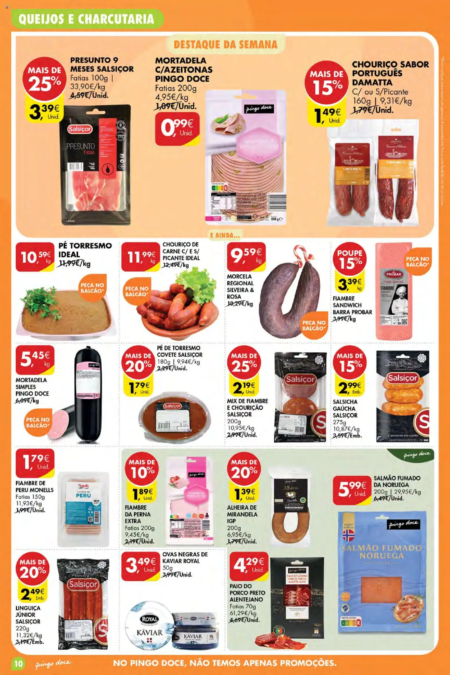 Pingo Doce folheto Poupe Esta Semana Açores │ válido de 15/10/2026 | Página: 10 | Produtos: Salmão fumado, Salmão, Carne, Alheira