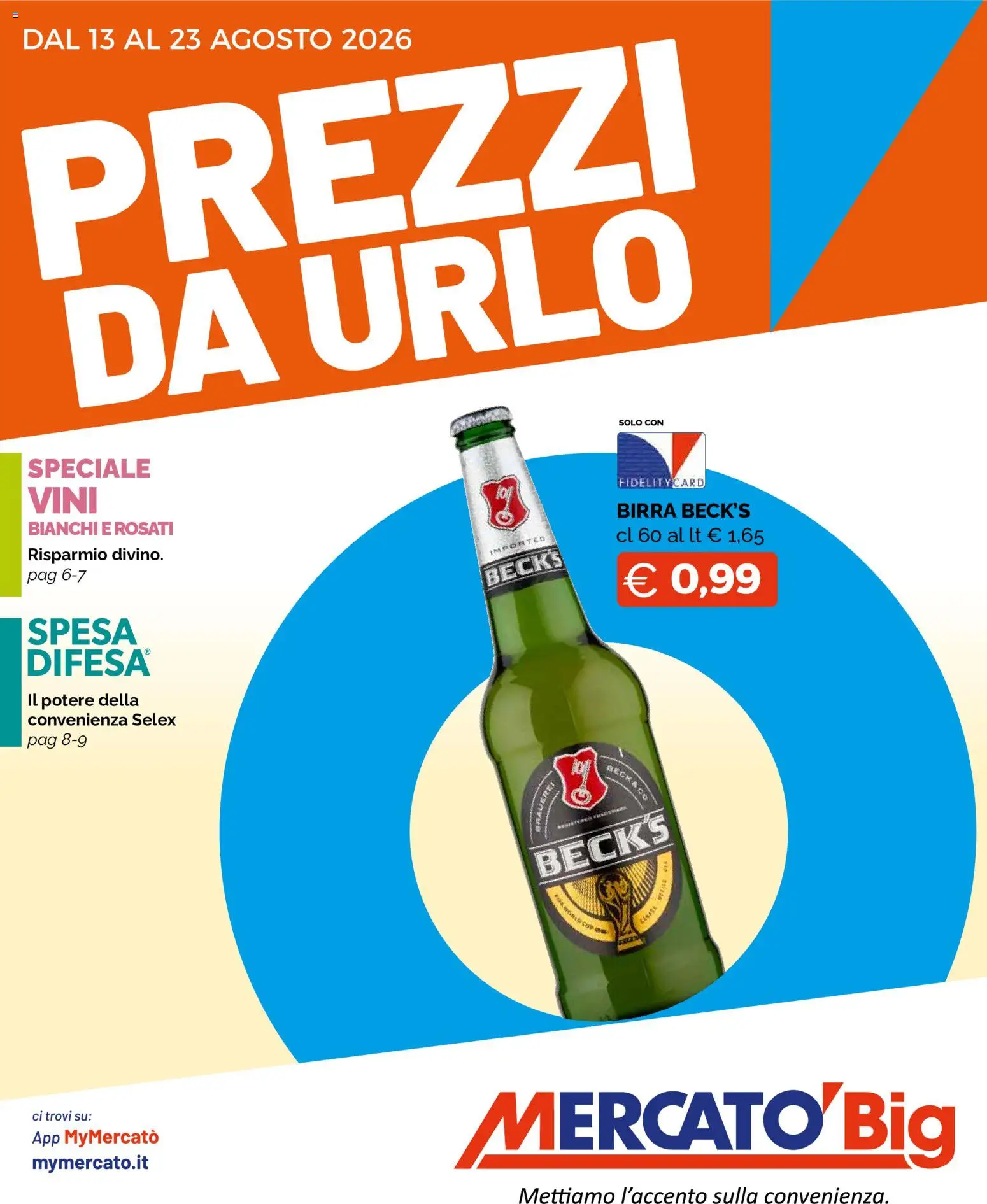 Volantino Mercatò del 13/08/2026 | Pagina: 1 | Prodotti: Birra Beck's, Birra