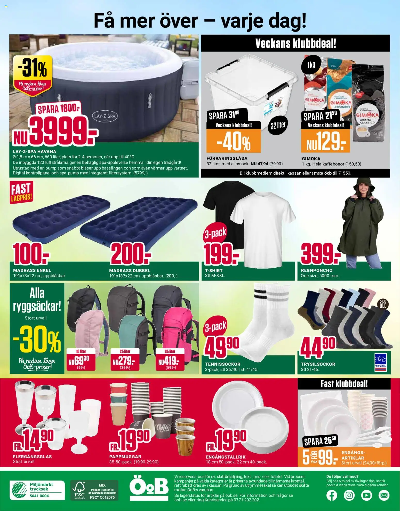 ÖoB reklamblad aktuell från 17/08/2026 | Sida: 12 | Produkter: Kaffebönor, Poncho, Madrass, Förvaringslåda