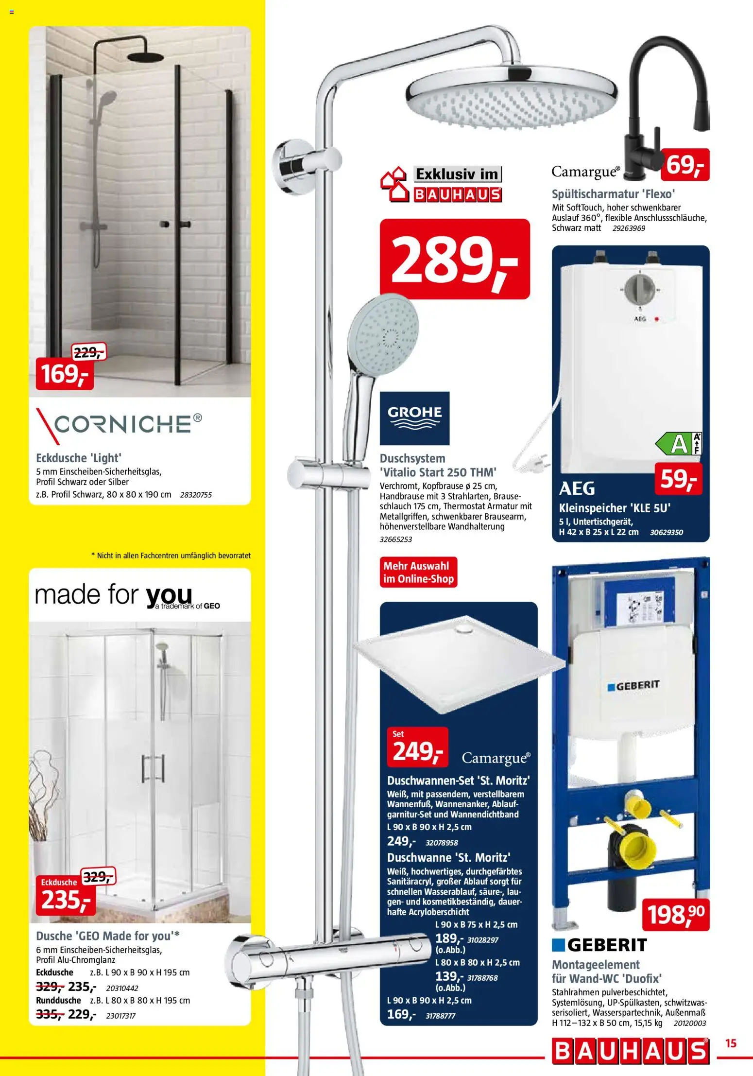 Bauhaus Prospekt 	 – gültig ab 16.05.2026 | Seite: 15 | Produkte: Dusche, Armatur