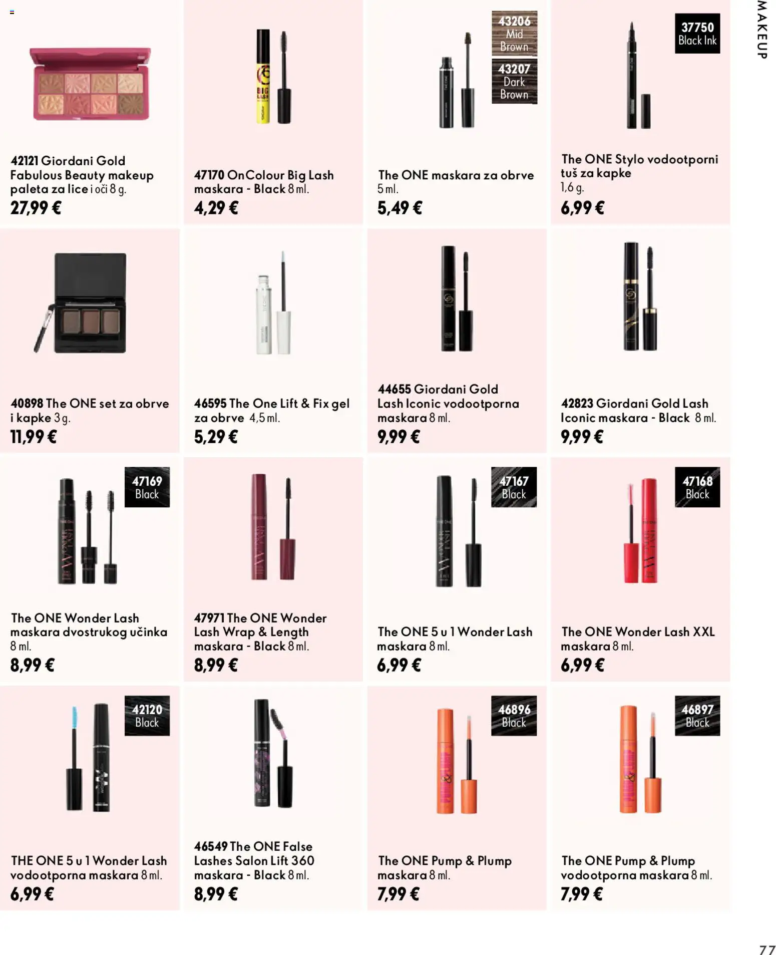 Oriflame katalog | vrijedi od 18.11.2026 | Stranica: 77 | Proizvodi: Paleta, Tuš, Maskara, Maskara za obrve