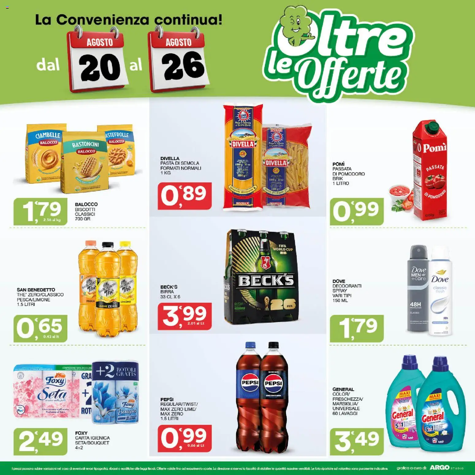 Volantino SISA del 13/08/2026 | Pagina: 12 | Prodotti: Birra, Biscotti, Pasta di semola, Pepsi