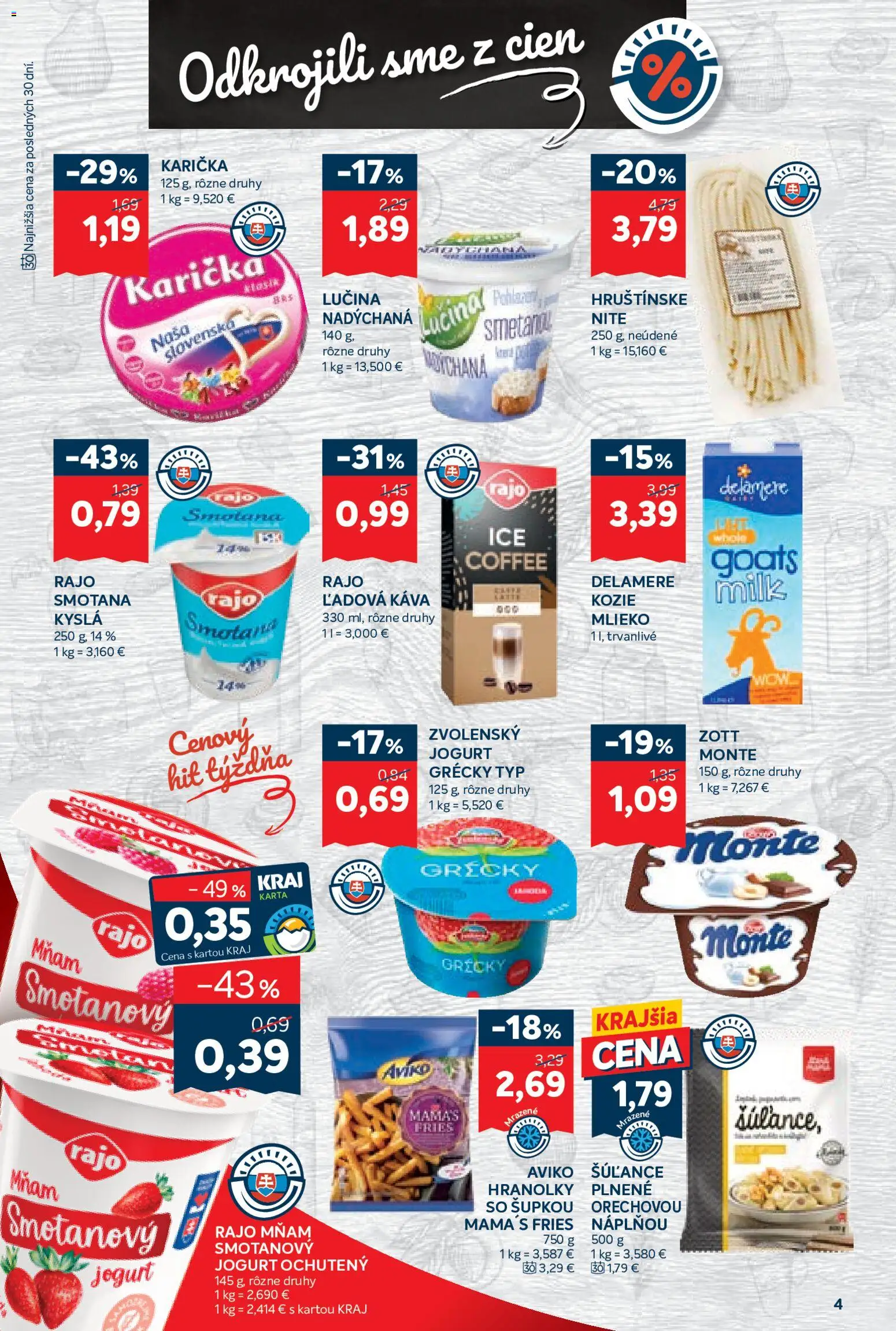 Nové Kraj akcie – leták je platný od 21.05.2026 | Strana: 6 | Produkty: Mlieko, Jogurt, Káva, Smotana