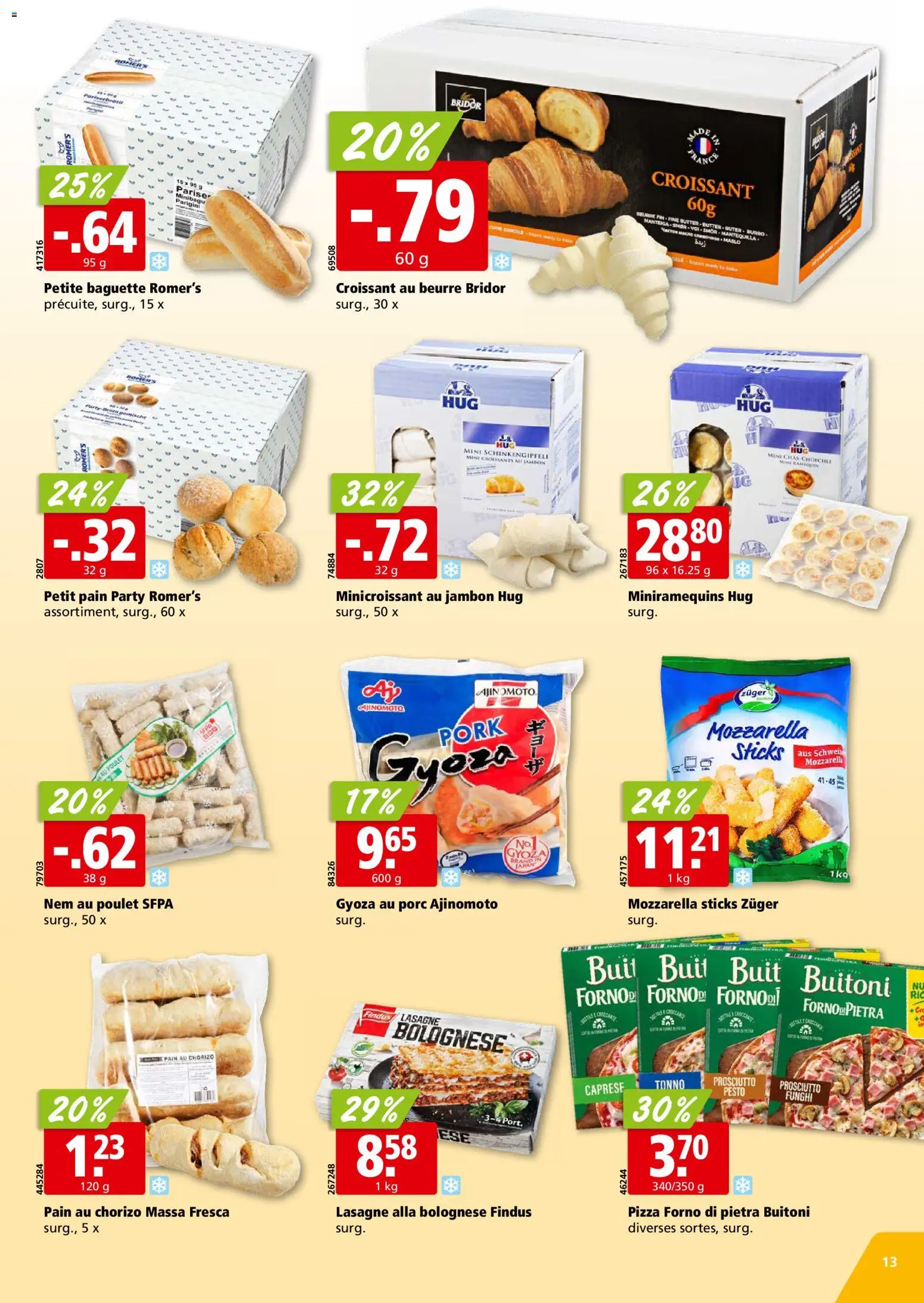 Aligro aktionen Chavannes, Matran, Genève, Sion – gültig ab 21.09.2026 | Seite: 13 | Produkte: Baguette, Butter, Pizza
