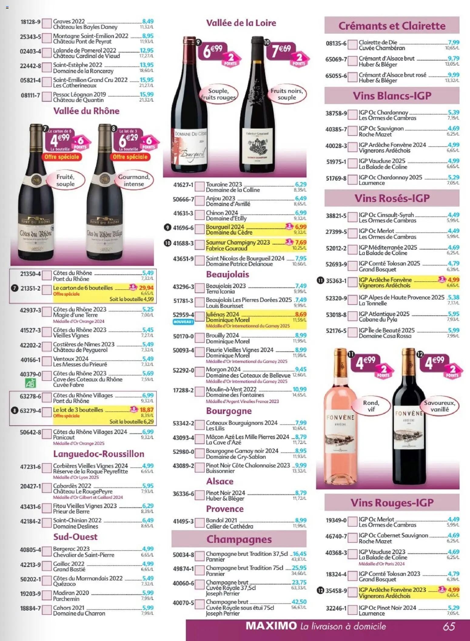 {H1} | Page: 65 | Produits: Étui, Clairette de die, Crémant, Crémant d'alsace