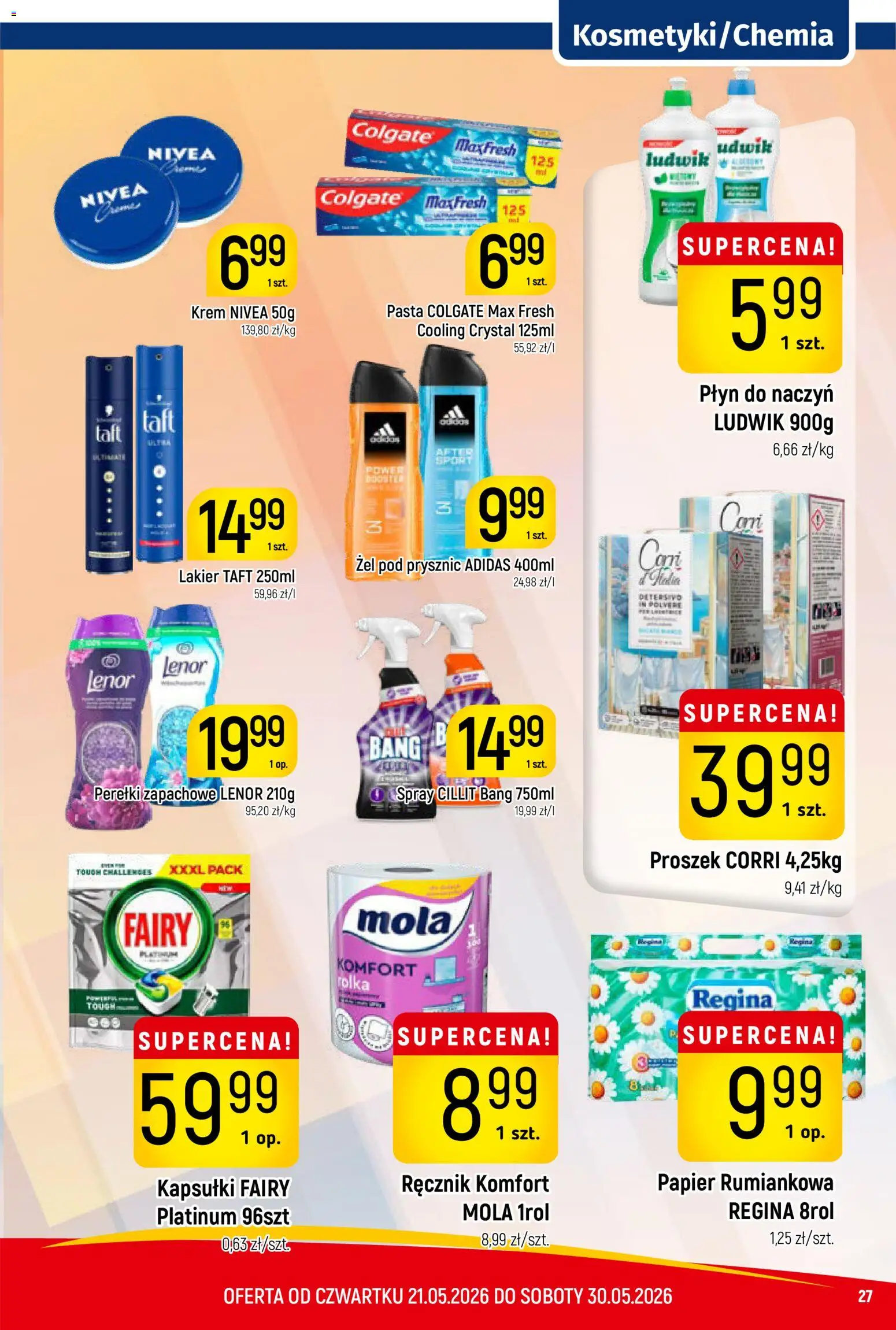 Piotruś Pan gazetka od 21.05.2026 | Strona: 27 | Produkty: Kapsułki fairy, Prysznic, Żel pod prysznic, Krem
