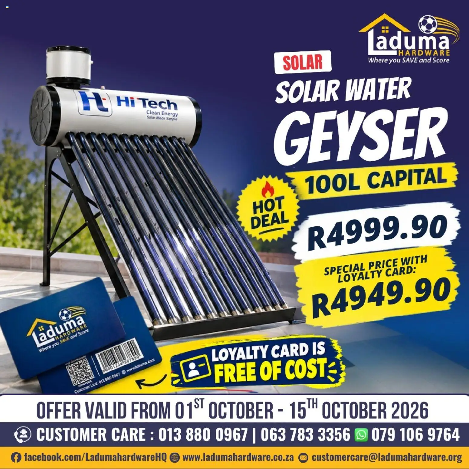 New Laduma Hardware catalogue – valid from 01/10/2026 | Page: 1 | Products: Geyser, Water