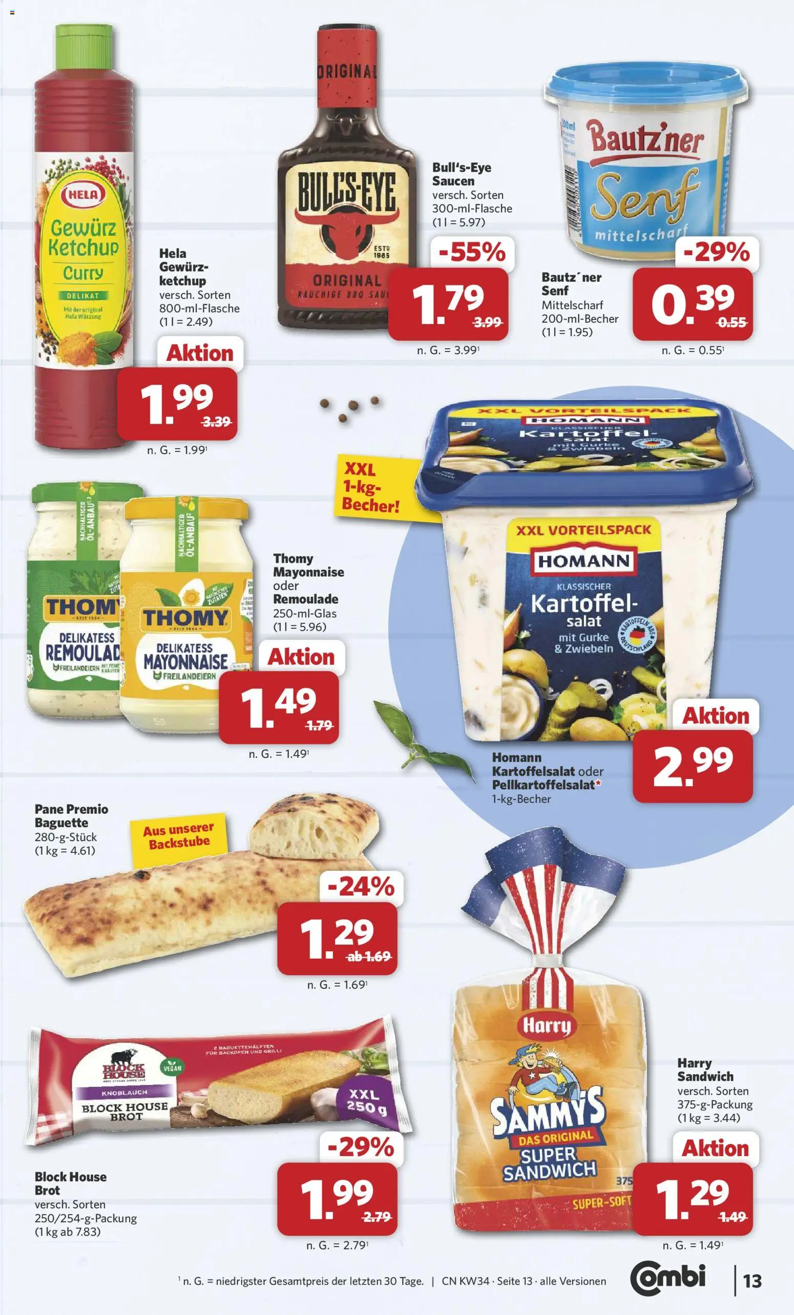Combi Prospekt – gültig ab 17.08.2026 | Seite: 13 | Produkte: Zwiebeln, Mayonnaise, Ketchup, Salat
