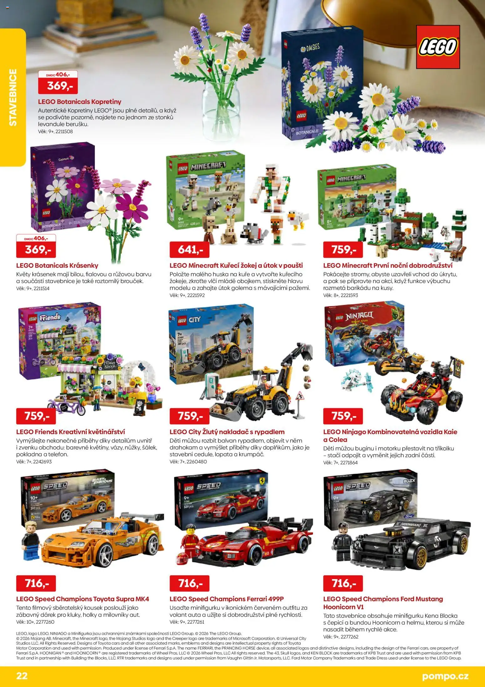 Pompo katalog Zpátky do školy 2026 od 20.07.2026 | Strana: 22 | Produkty: Stavebnice, Lopata, Lego Friends, Kuře