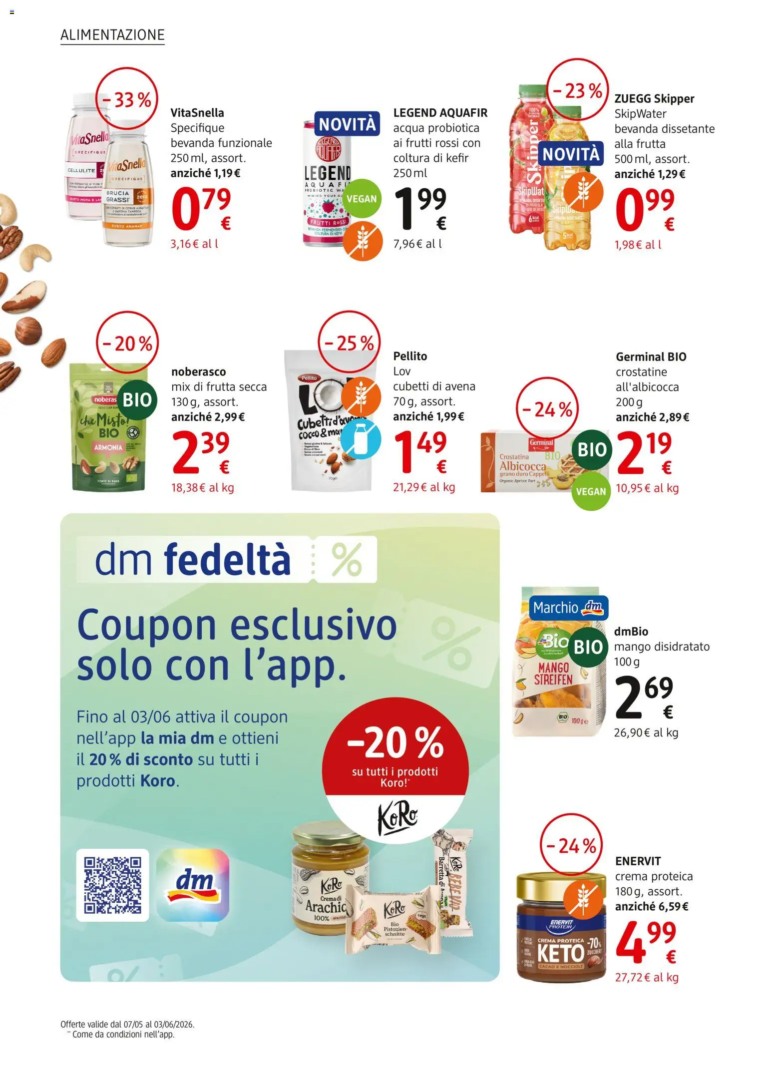Volantino dm drogerie markt del 07.05.2026 | Pagina: 12 | Prodotti: Mango, Nocciole, Barretta, Cacao