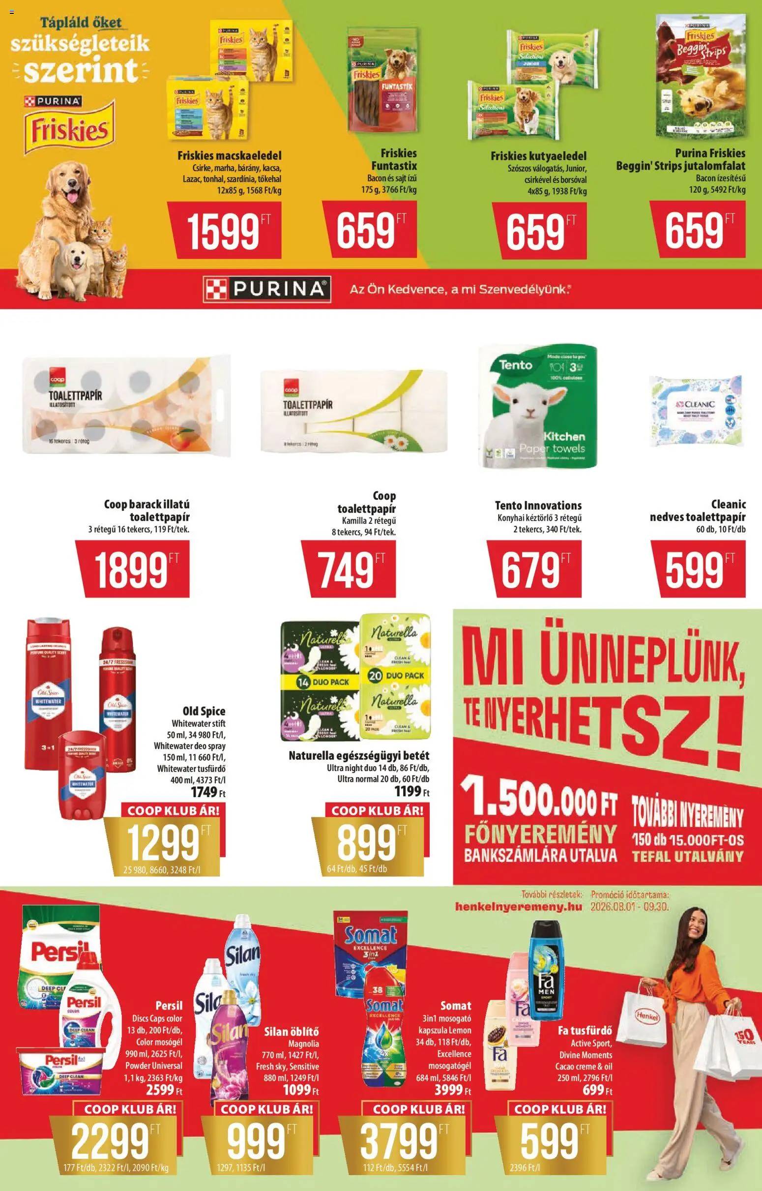 COOP akciós ujság - amely érvényes a következő dátumtól: 2026.07.30. | Oldal: 11 | Termékek: Persil, Tefal, Bacon, Öblítő