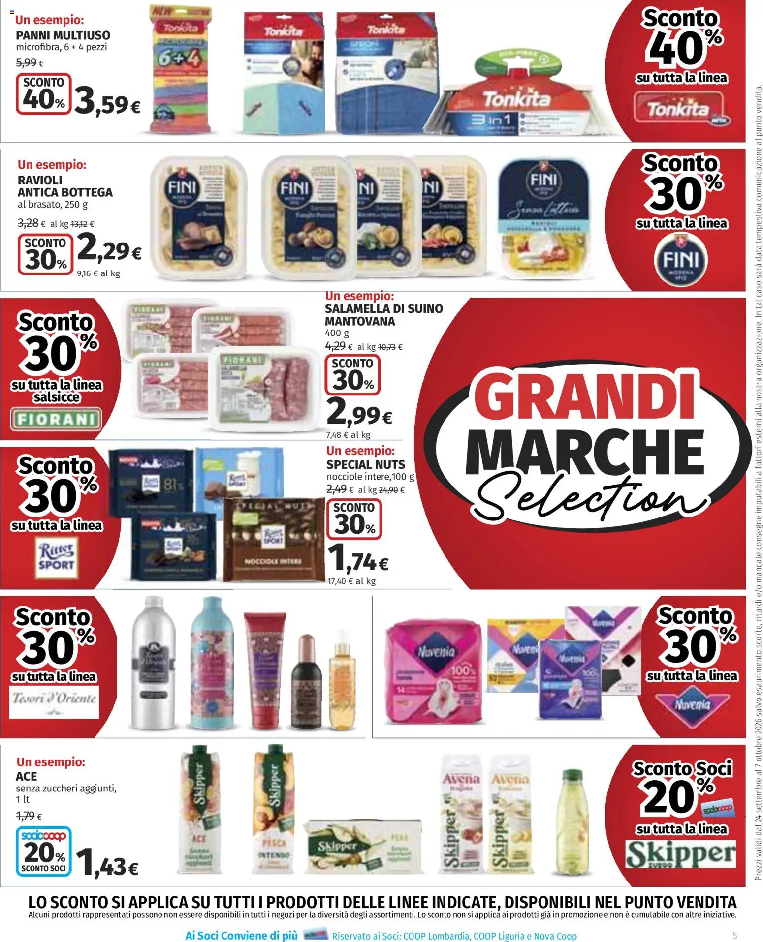Volantino Ipercoop del 24/09/2026 | Pagina: 5 | Prodotti: Suino, Data, Panni, Salsicce