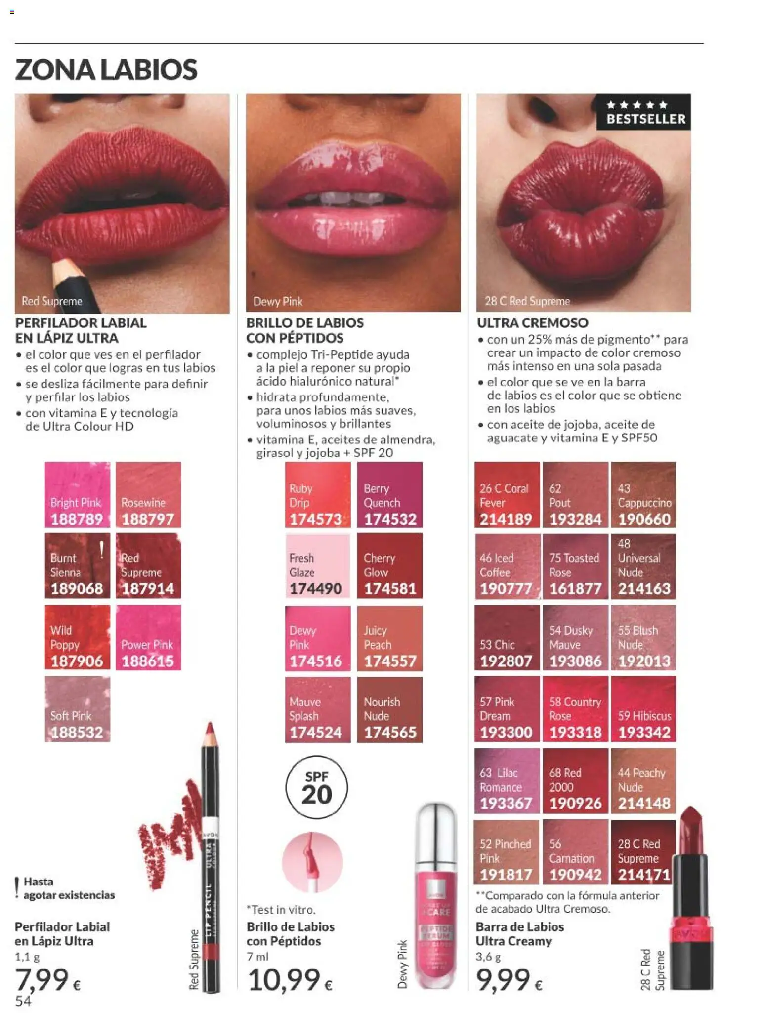 Catálogo AVON campaña 8 │ válido desde el 01/08/2026 | Página: 54 | Productos: Brillo de labios, Aceite, Barra de labios