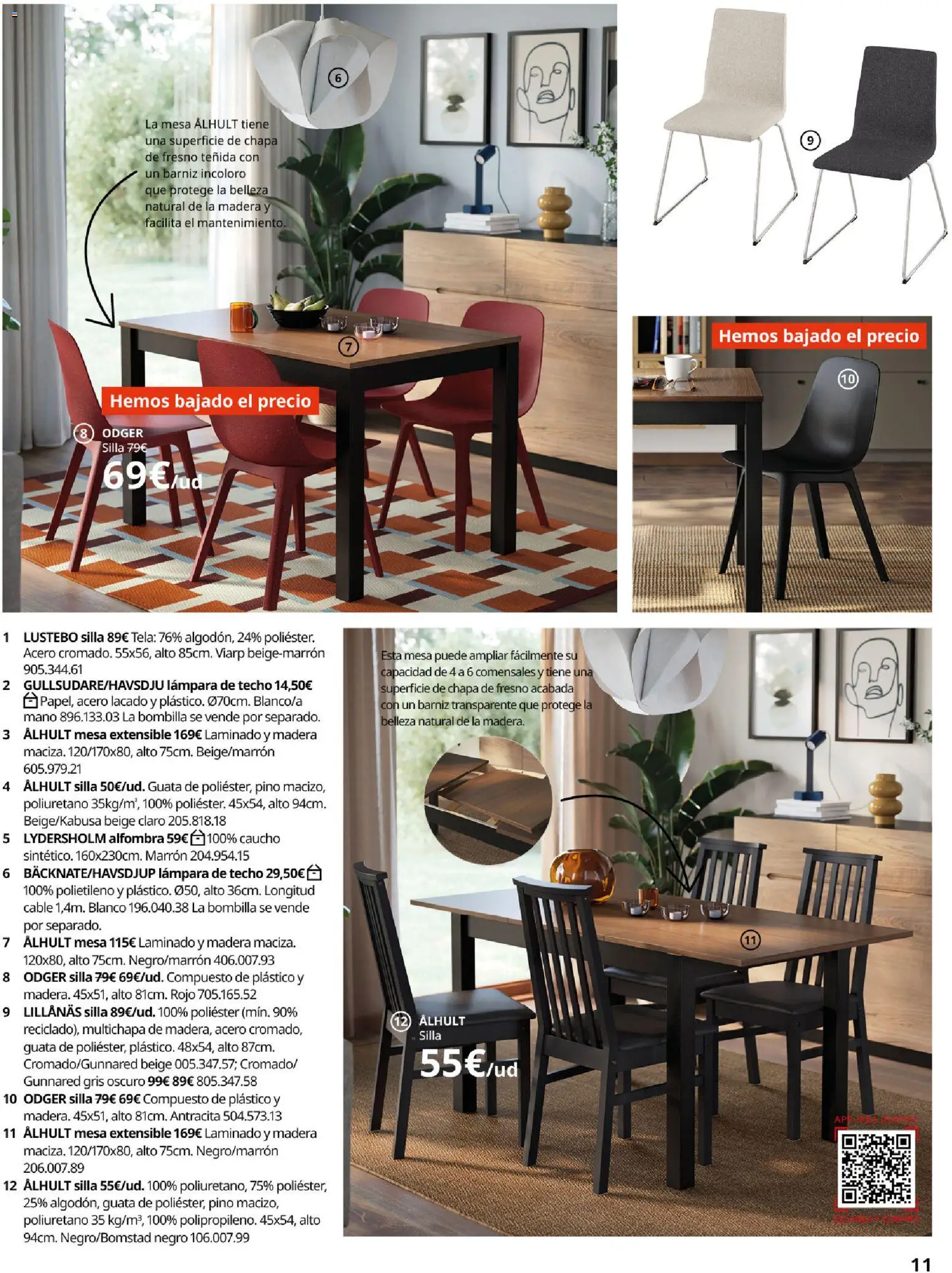 Catálogo IKEA Comedores │ válido desde el 06.03.2026 | Página: 11 | Productos: Mesa extensible, Lámpara de techo, Mesa, Lámpara