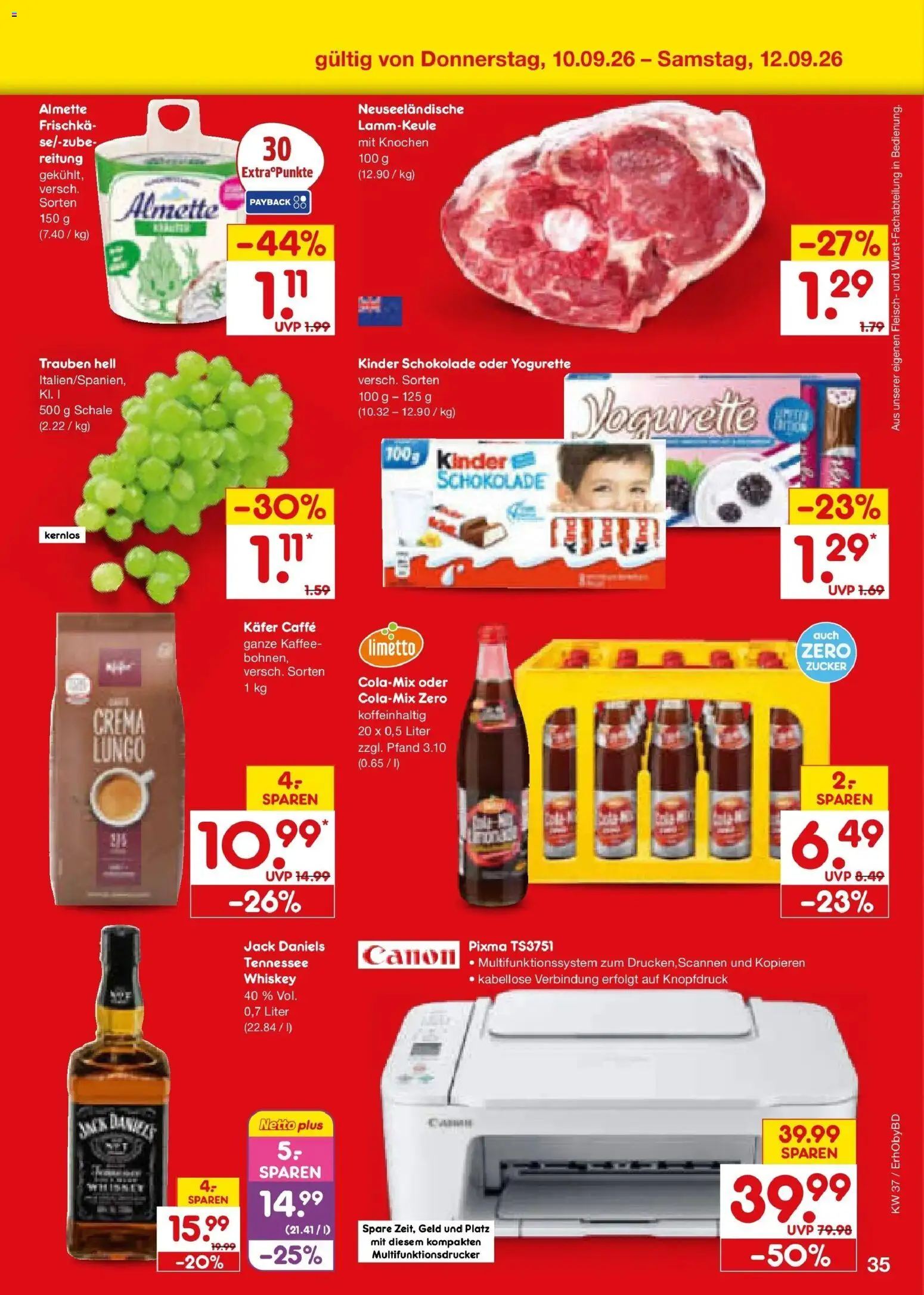 Netto Marken-Discount Prospekt Ergolding – gültig ab 07.09.2026 | Seite: 53 | Produkte: Almette, Kaffee, Zucker, Whiskey