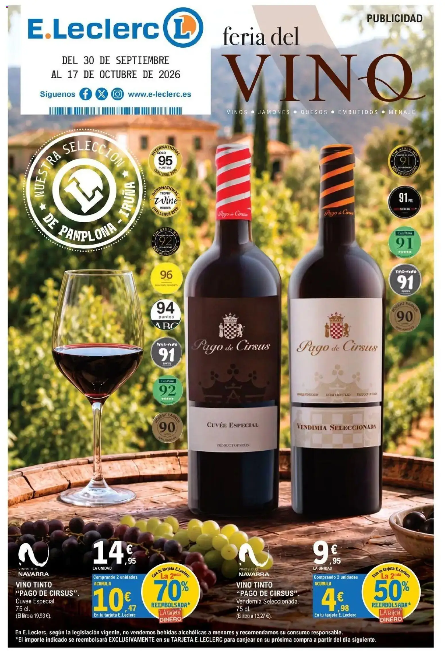 E.Leclerc - Feria del vino 30/09/2026 - 17/10/2026 | Página: 23 | Productos: Vino tinto, Vino, Bebidas