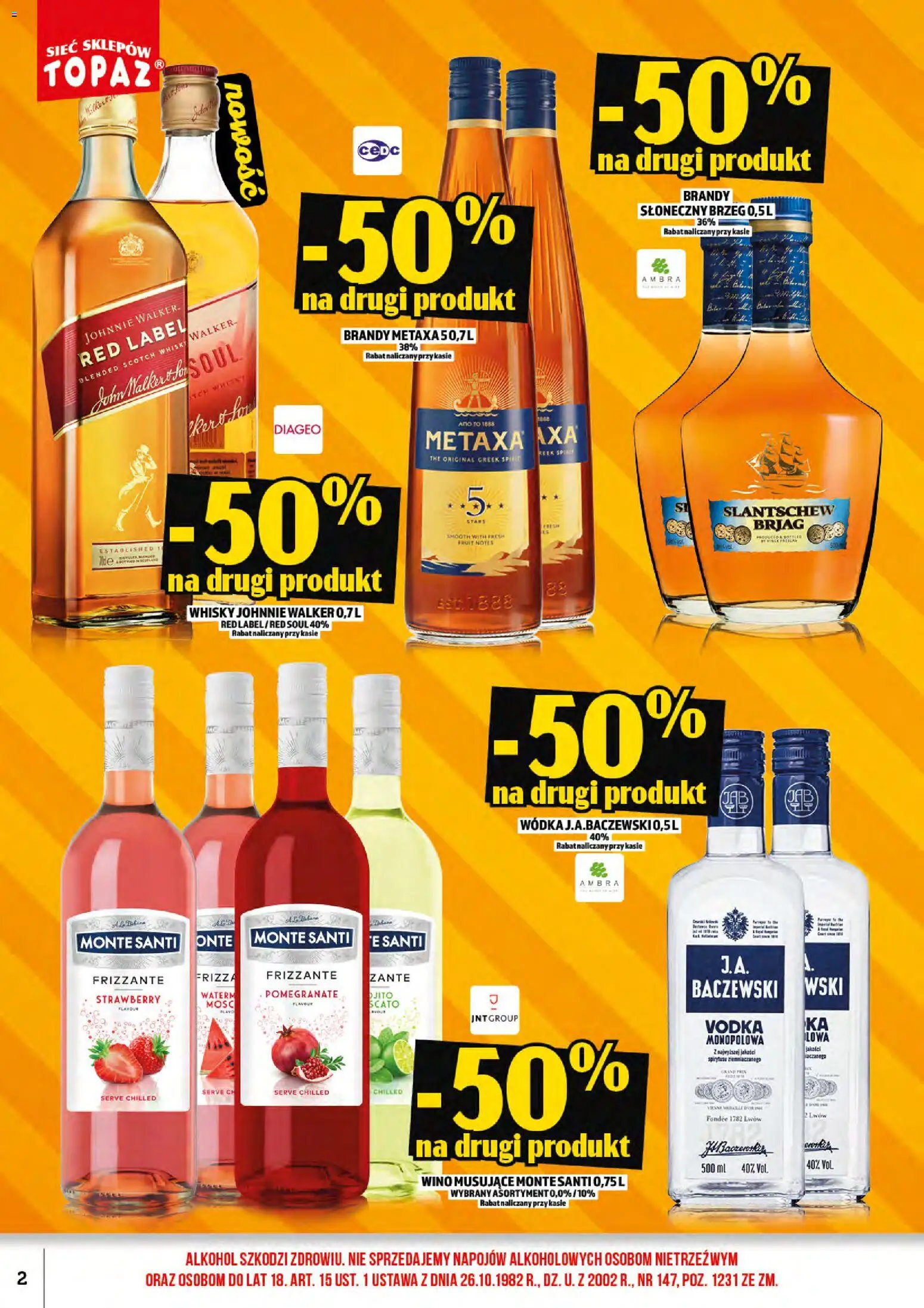 Topaz gazetka alkoholowa od 17.07.2026 | Strona: 4 | Produkty: Monte Santi, Vodka, Wino, Whisky