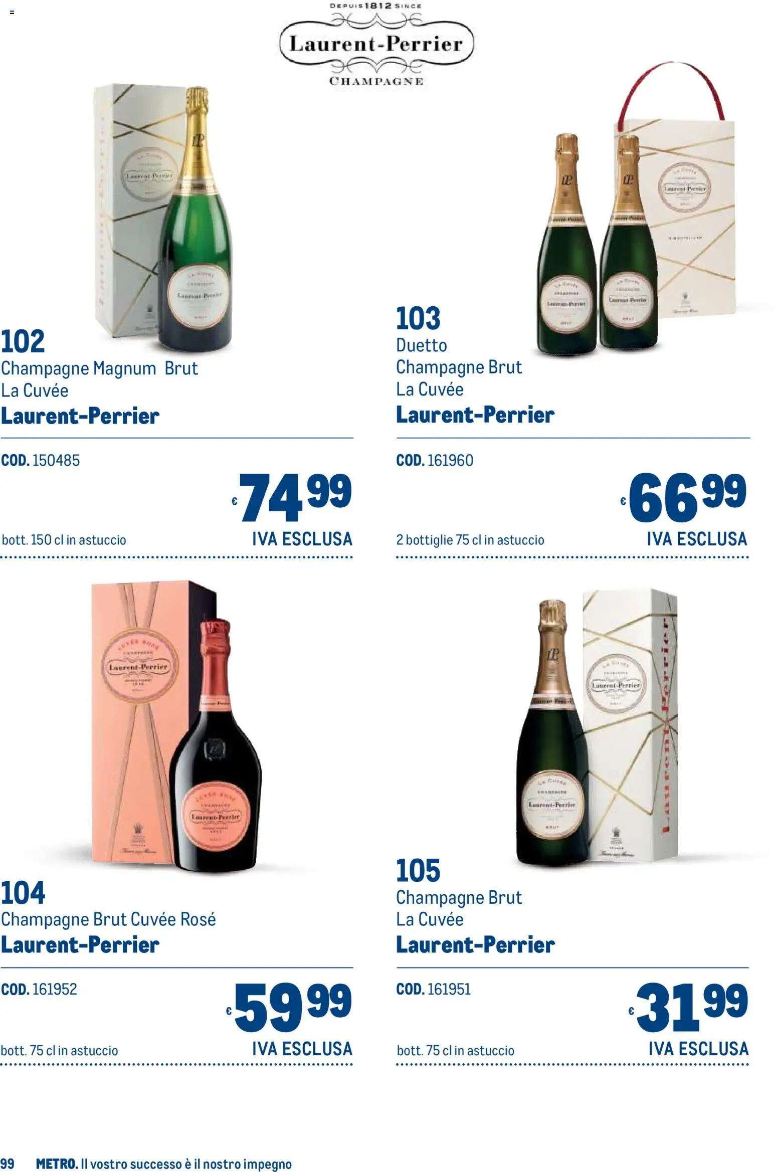 Volantino Metro del 19/10/2026 | Pagina: 99 | Prodotti: Magnum, Champagne, Astuccio