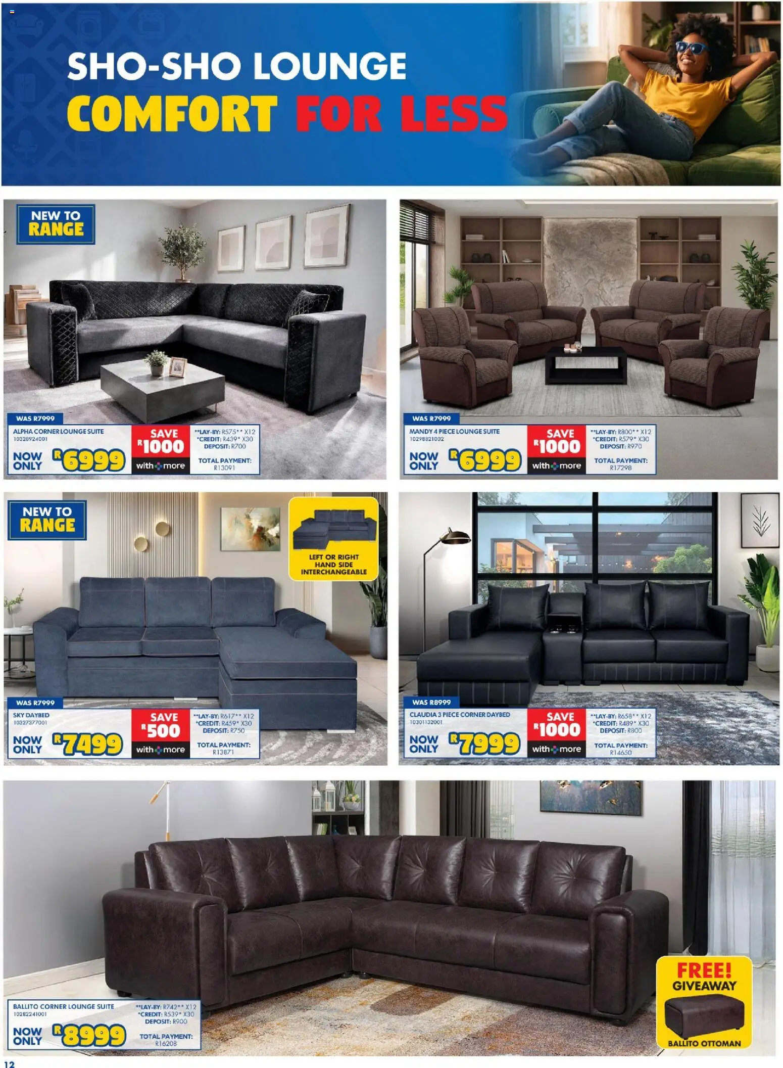 New Russells catalogue – valid from 15/10/2026 | Page: 12 | Products: Lounge suite, Ottoman