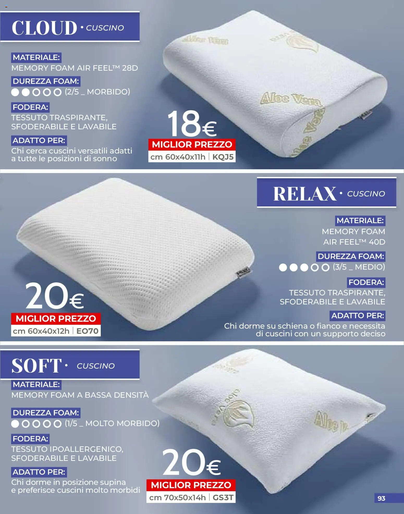 Volantino Mondo Convenienza del 01/07/2026 | Pagina: 93 | Prodotti: Aloe vera, Cuscino