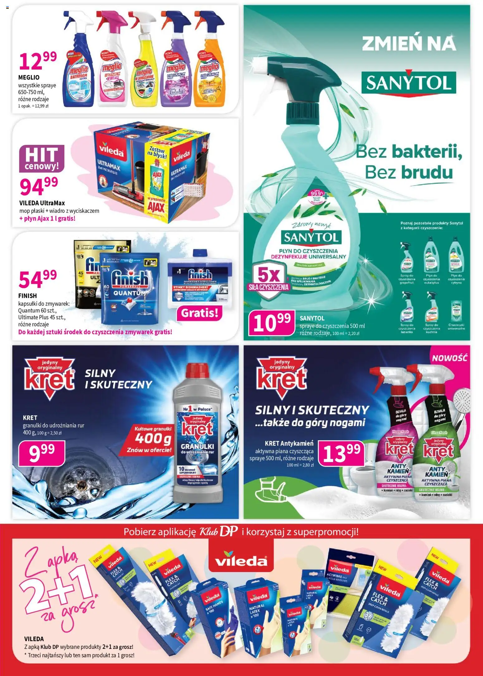 Drogerie Polskie gazetka od 08.05.2026 | Strona: 7 | Produkty: Meglio, Cleaner, Vileda, Finish