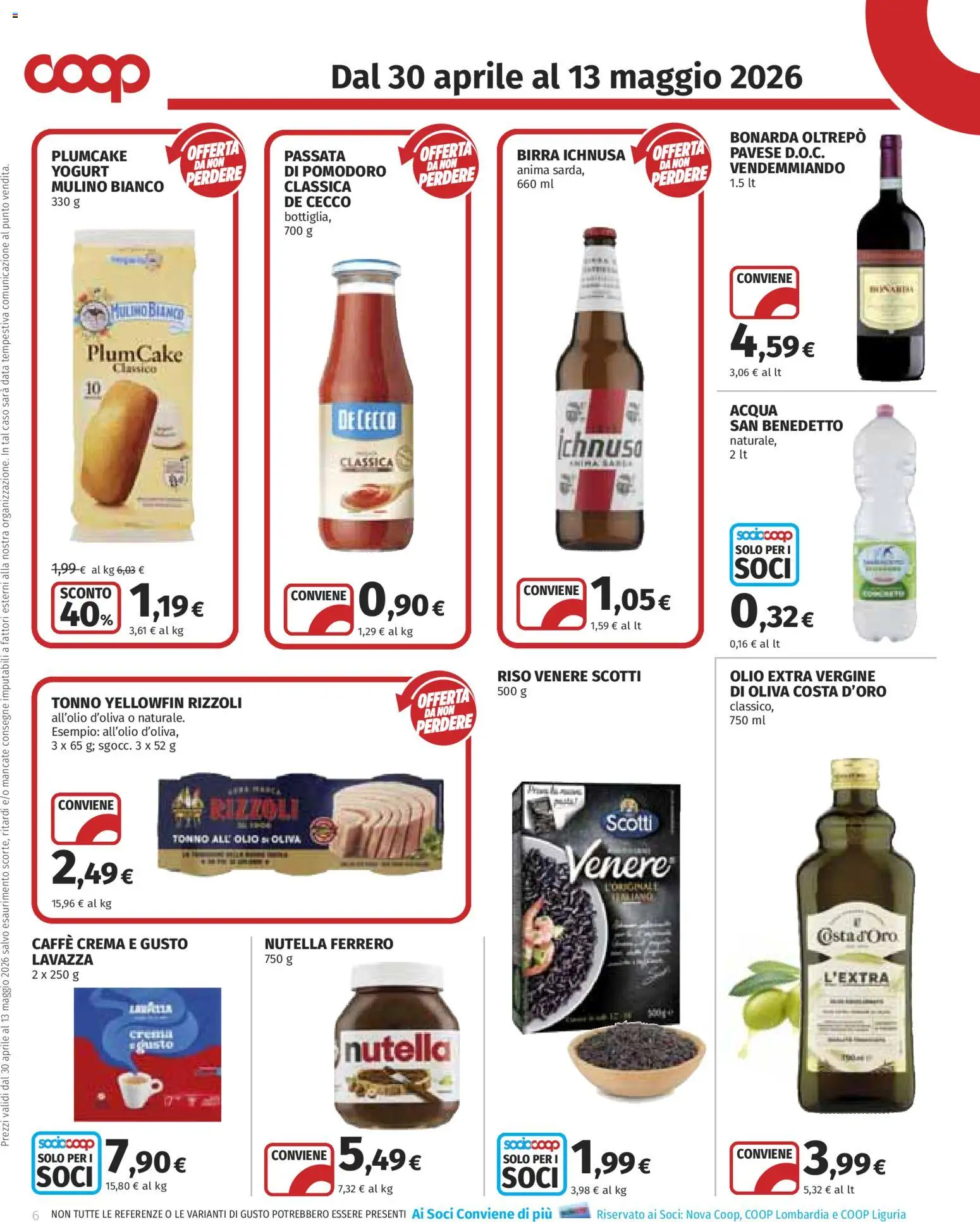 Volantino COOP del 30.04.2026 | Pagina: 6 | Prodotti: Yogurt, Birra, Olio extra vergine, Lavazza