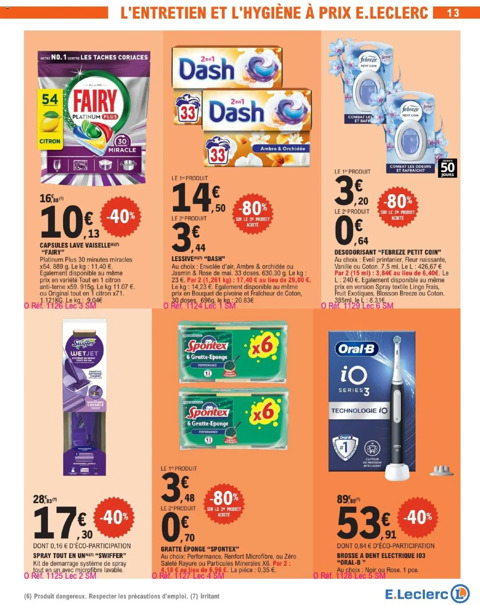 {H1} | Page: 13 | Produits: Capsules, Fairy, Pivoine, Febreze petit coin