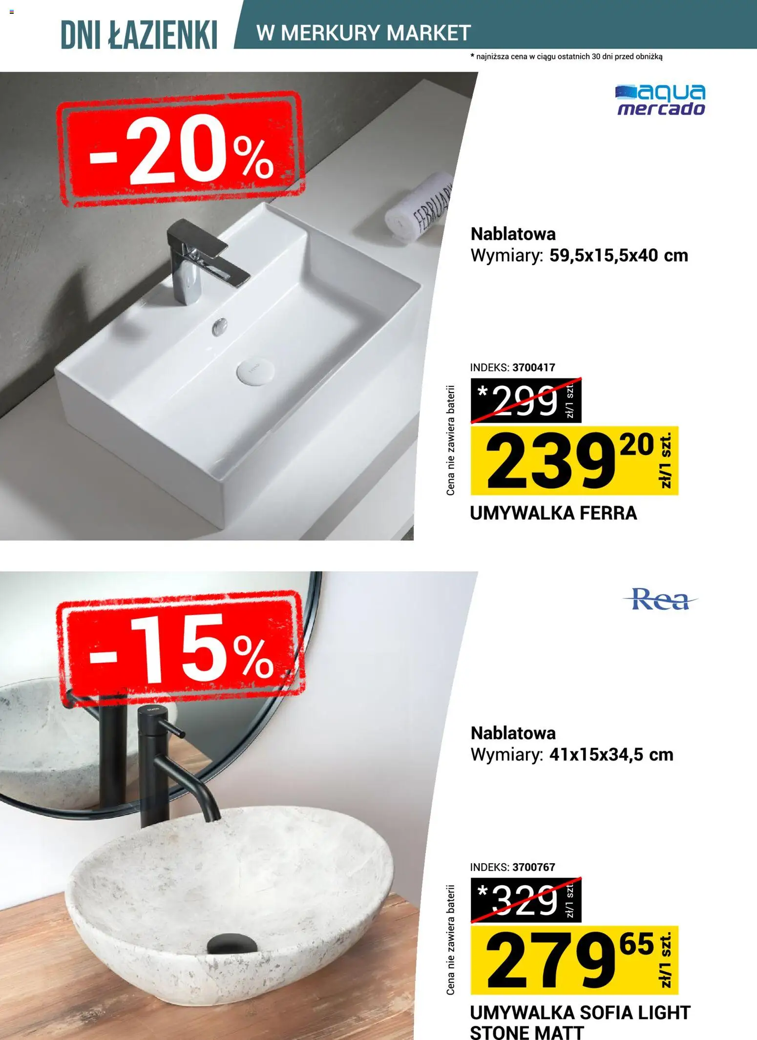 Merkury Market gazetka - Dni łazienki od 18.07.2026 | Strona: 17 | Produkty: Umywalka