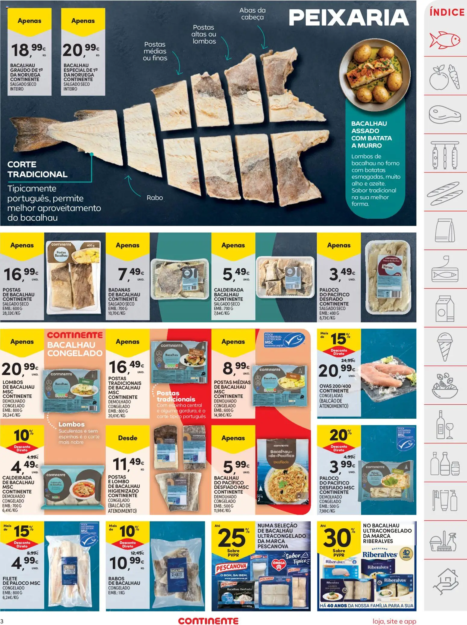 Continente folheto │ válido de 21/07/2026 | Página: 3 | Produtos: Batata, Forno, Bacalhau, Lombo