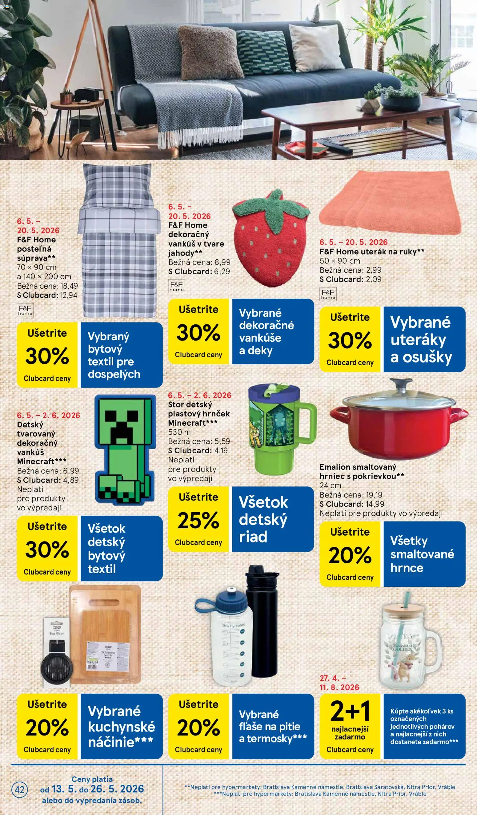 Nové Tesco akcie – leták je platný od 13.05.2026 | Strana: 42 | Produkty: Vankúš, Vankúše