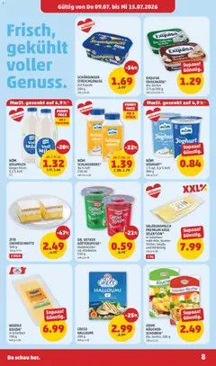 Penny Markt Flugblatt ab 09.07.2026 gültig | Seite: 8 | Produkte: Himbeere, Käse, Joghurt, Schinken