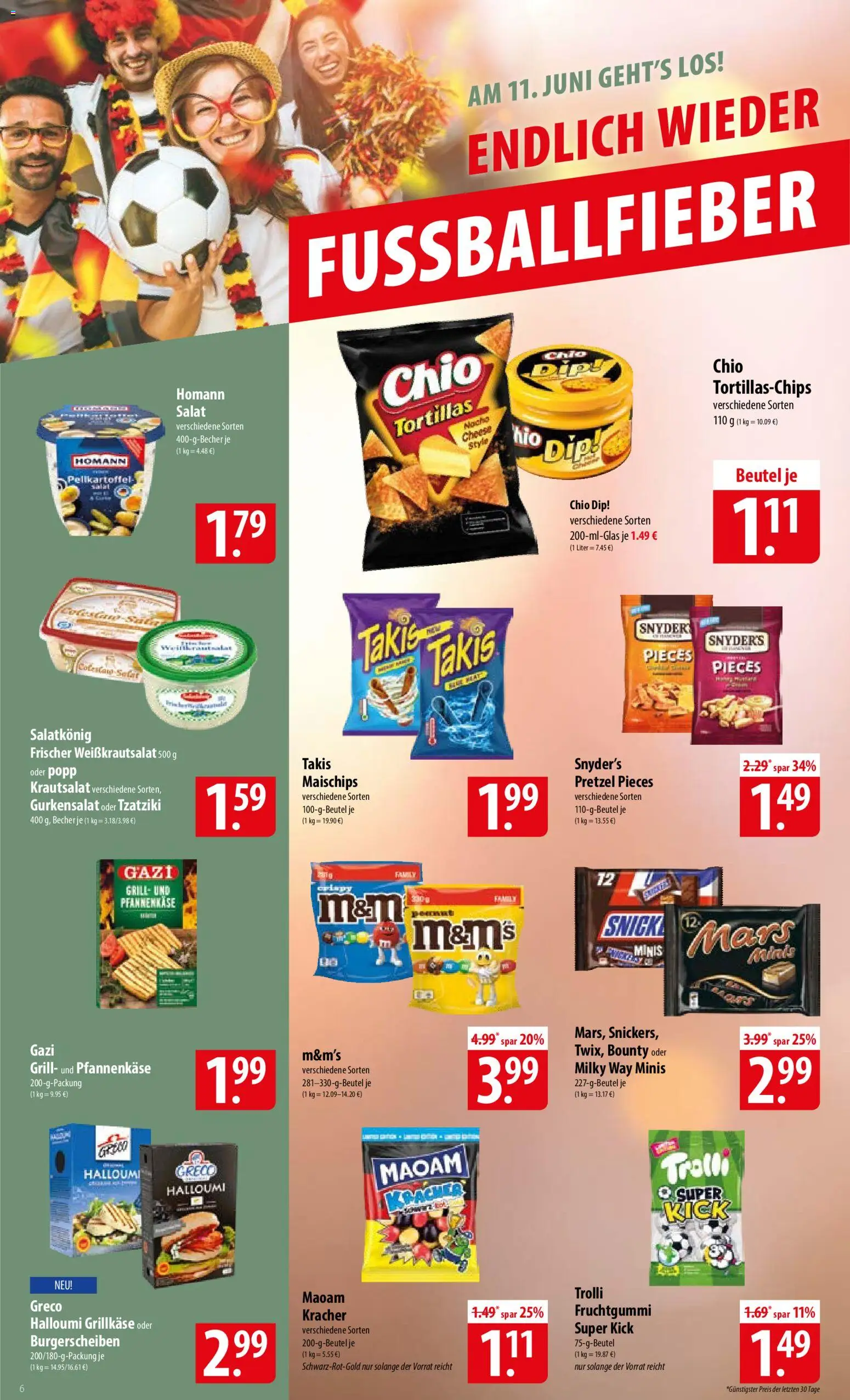 Famila Prospekt – gültig ab 08.06.2026 | Seite: 6 | Produkte: Grill, M&M's, Mars, Salat