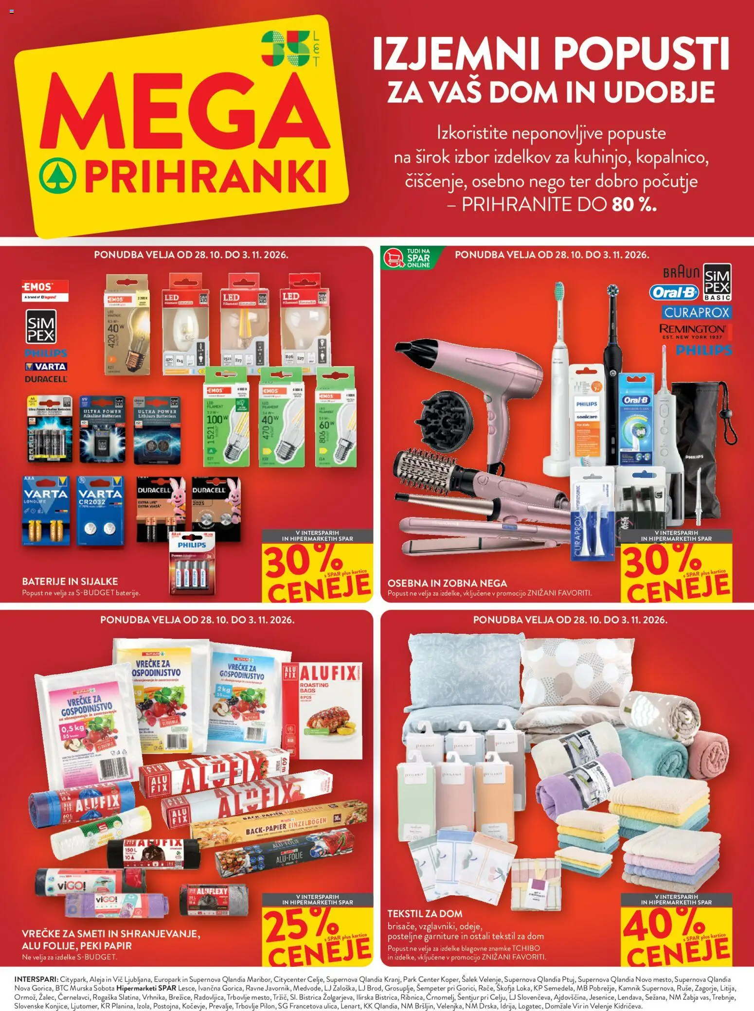 Novi Spar katalog ponudbe – veljaven od 28.10.2026 | Stran: 8 | Izdelki: Baterije