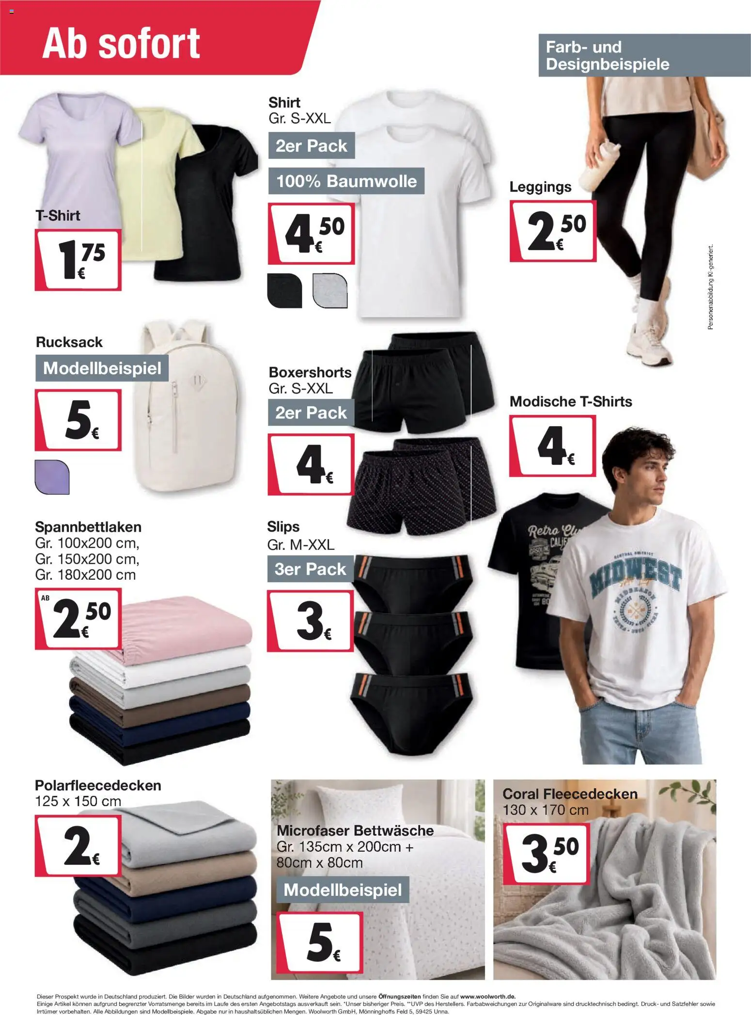 Woolworth Prospekt – gültig ab 15.08.2026 | Seite: 4 | Produkte: Shirt, Bettwäsche, Bilder, Leggings