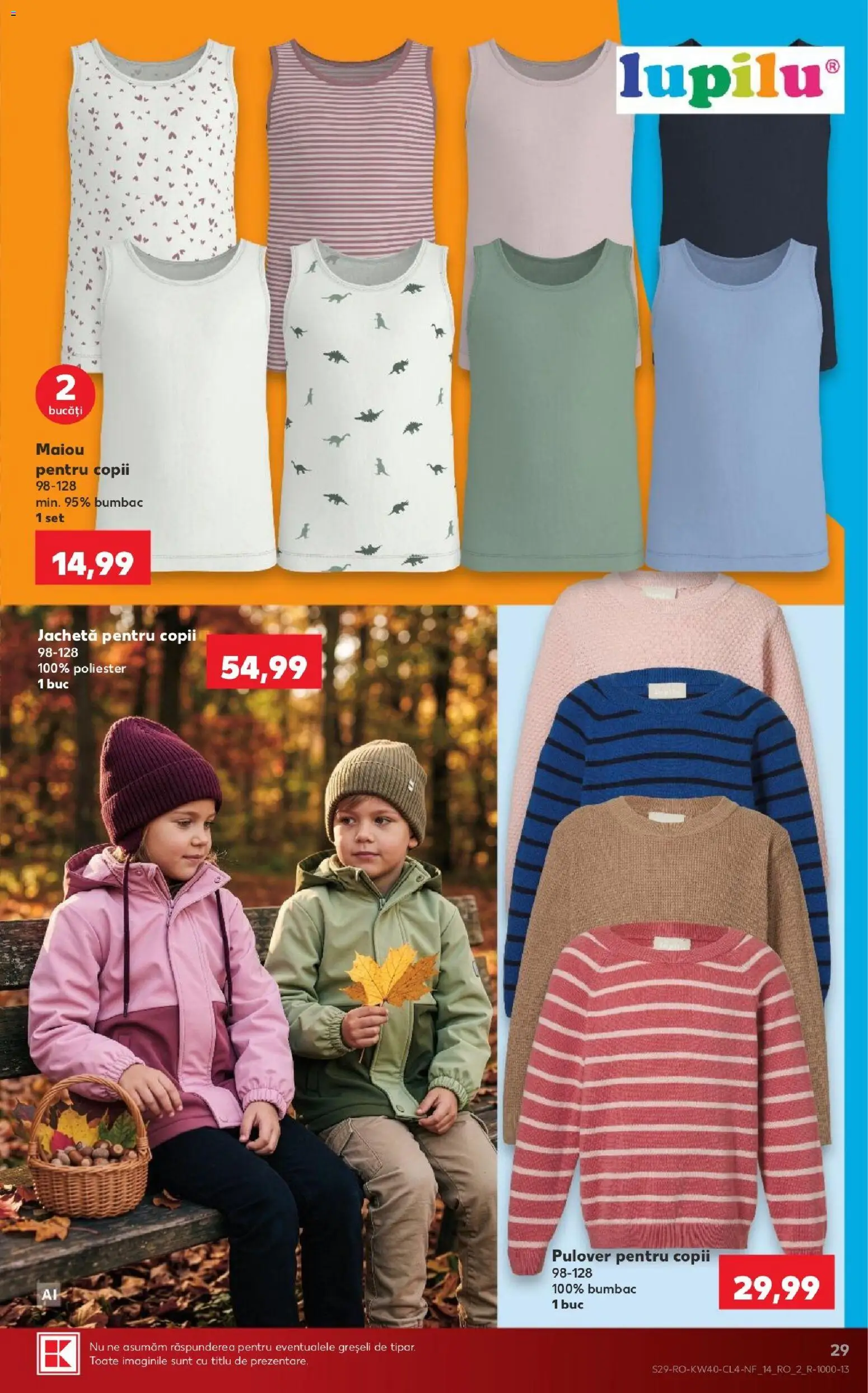 Kaufland RO akciós ujság - amely érvényes a következő dátumtól: 2026.09.30. | Oldal: 29 | Termékek: Lupilu, Pulóver