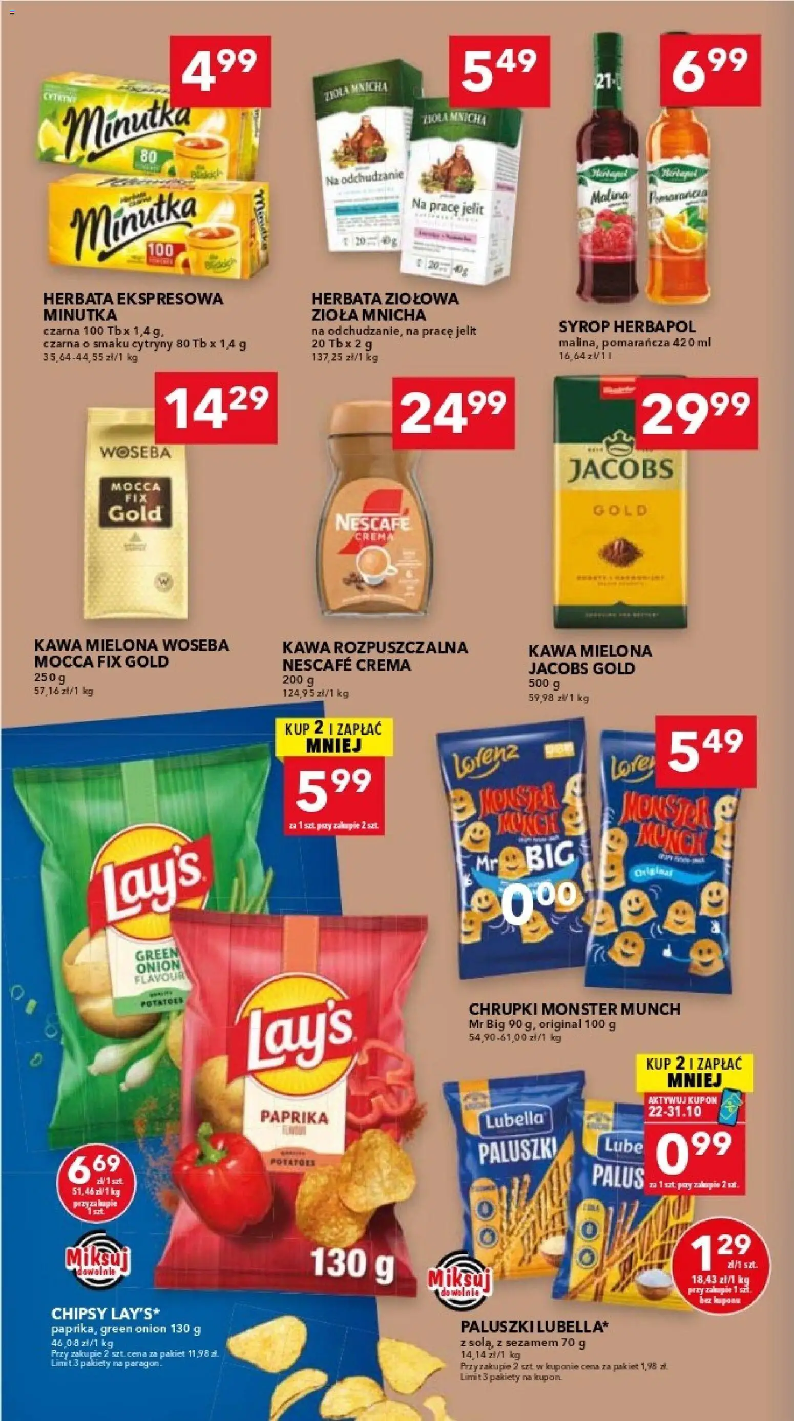 Lewiatan gazetka - Warszawa od 22.10.2026 | Strona: 11 | Produkty: Chipsy, Jacobs, Jacobs gold, Kawa mielona