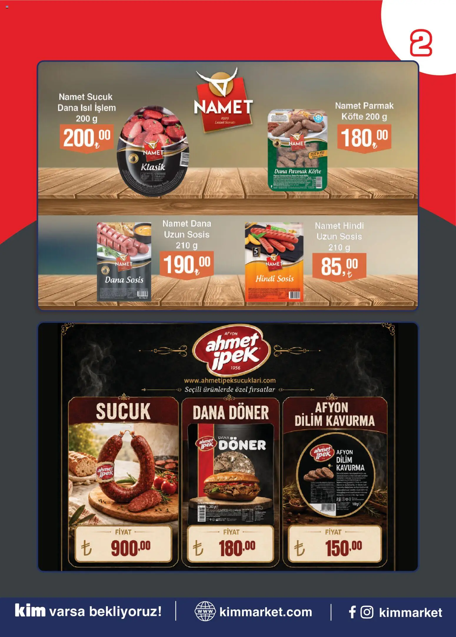 Kim Market Okula hazırlık - 05 Eylül 2026 tarihinden itibaren geçerlidir | Sayfa: 2 | Ürünler: Döner, Sosis, Sucuk