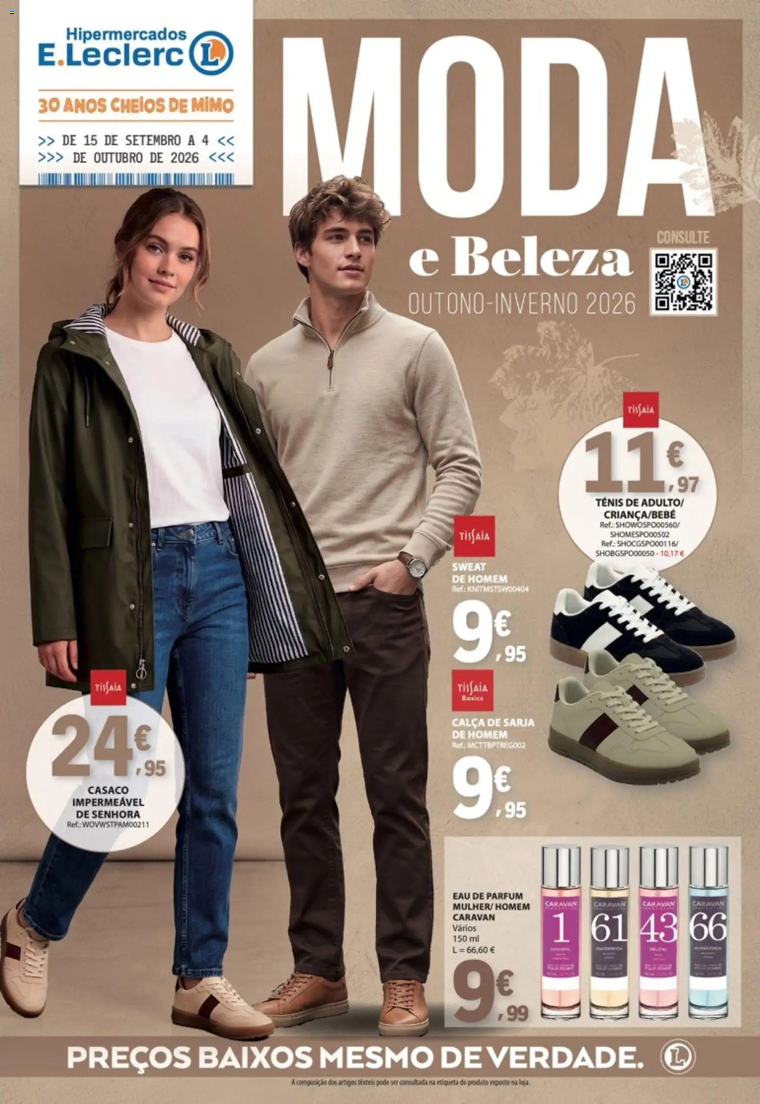 E.Leclerc - Folheto Moda e Beleza Outono-Inverno │ válido de 15/09/2026 | Página: 1 | Produtos: Casaco, Calça