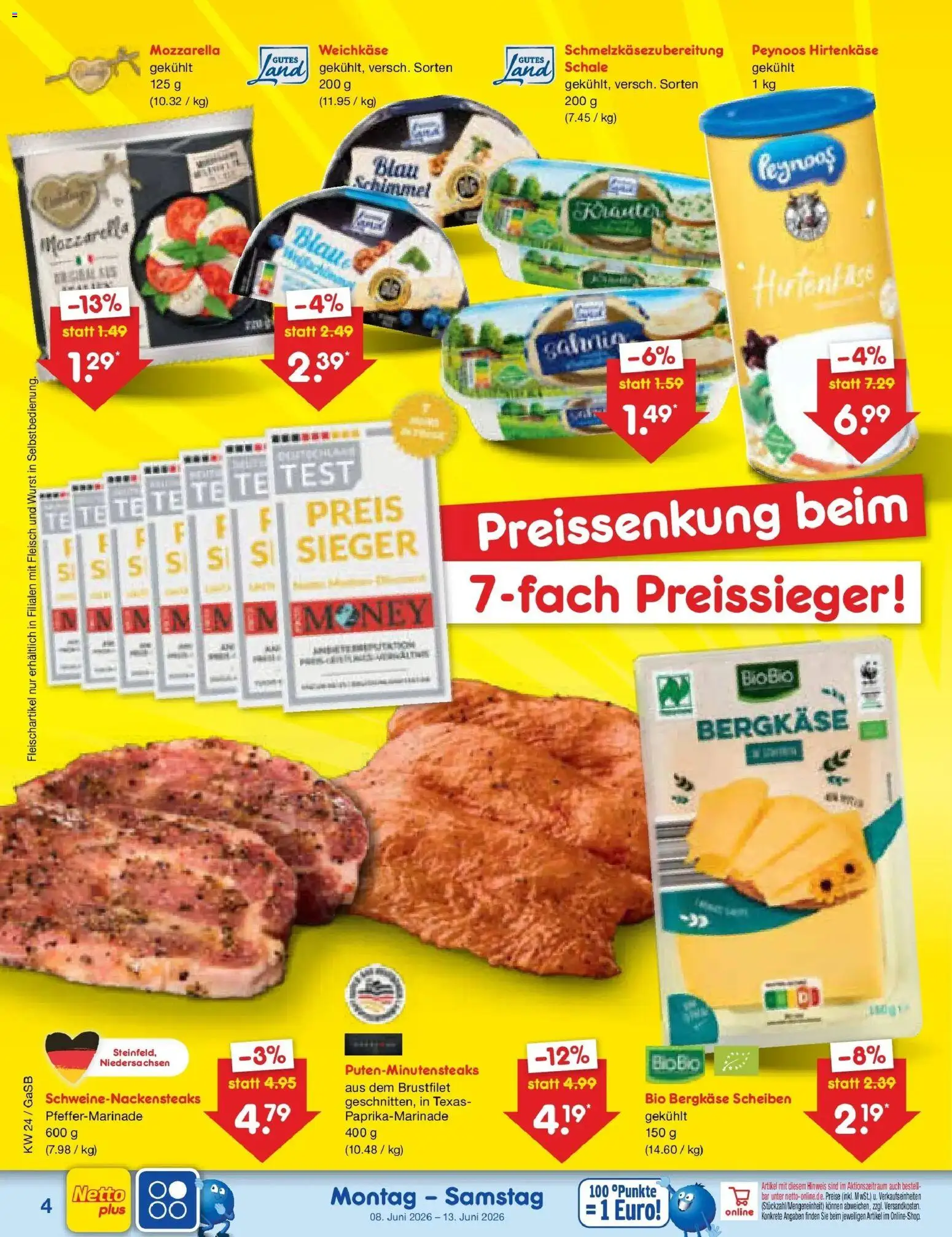 Netto Marken-Discount Prospekt Bremen-Lesum – gültig ab 08.06.2026 | Seite: 8 | Produkte: Mozzarella, Wurst, Fleisch